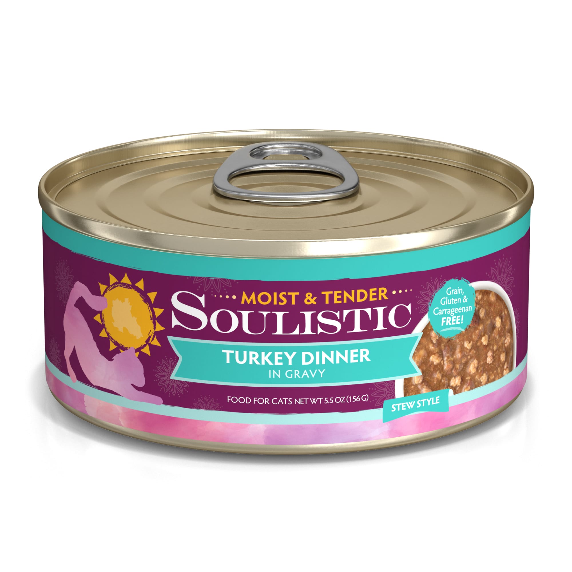 Soulistic Moist Tender Turkey Dinner in Gravy Wet Cat Food 3 oz