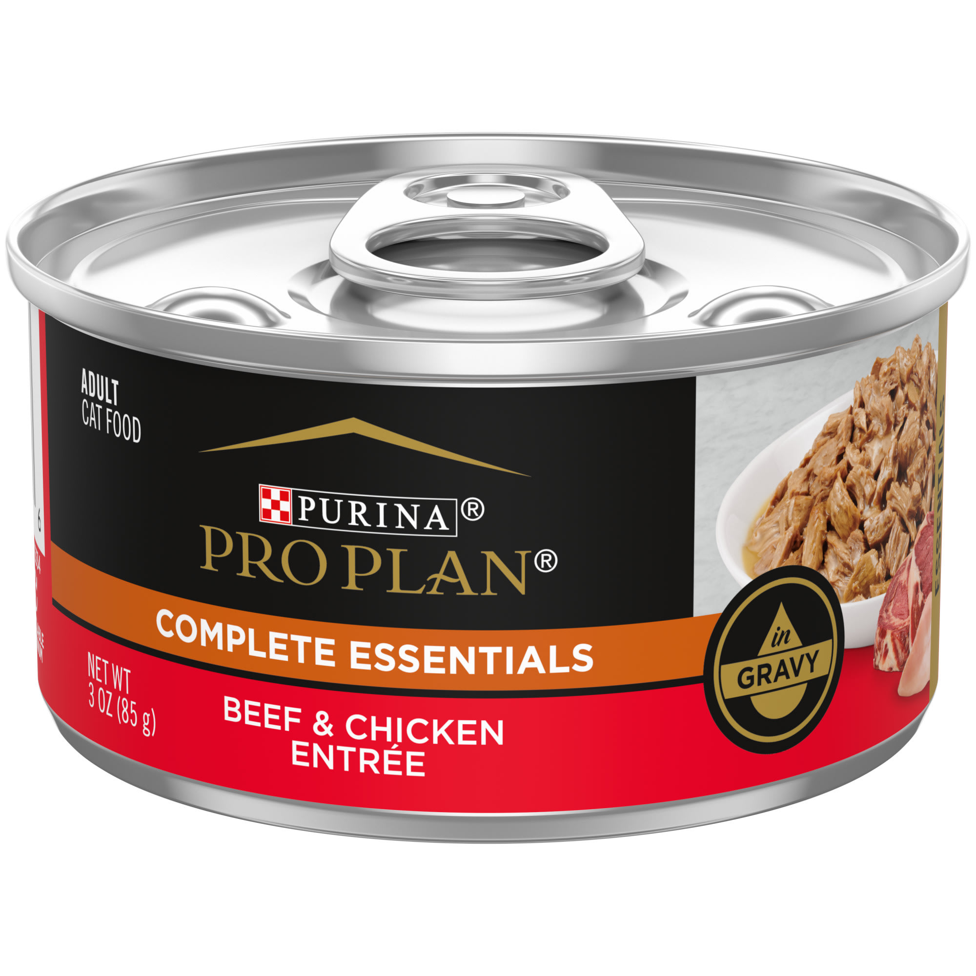 Purina Pro Plan Gravy Beef Chicken Entree Wet Cat Food 3 oz