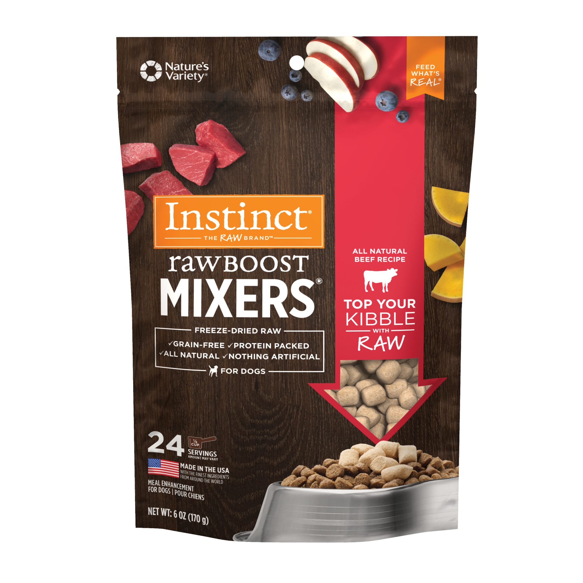 Instinct Freeze Dried Raw Boost Mixers Grain Free All Natural Beef Recipe Dog Food Topper 14 oz. Petco