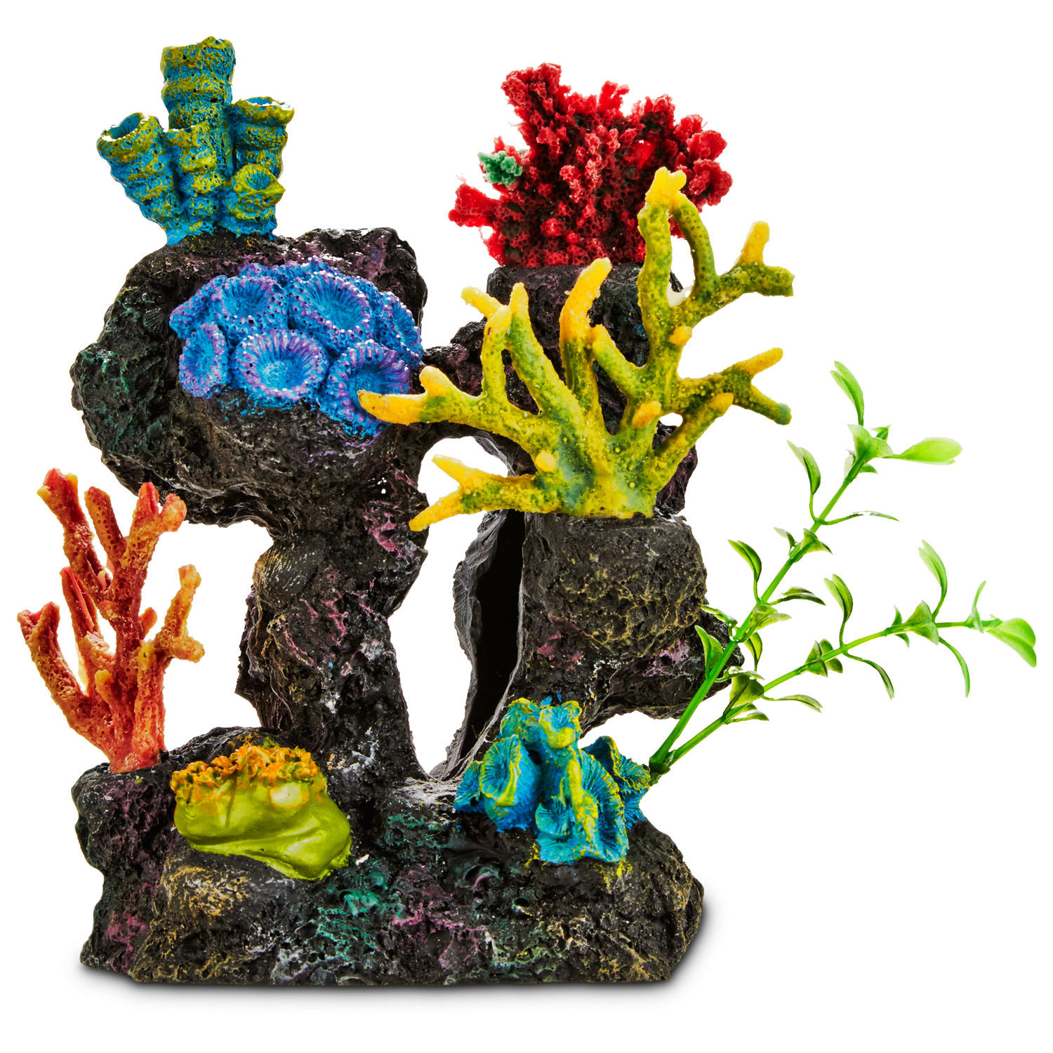 Imagitarium Coral Reef with Silk Plants Aquarium Ornament