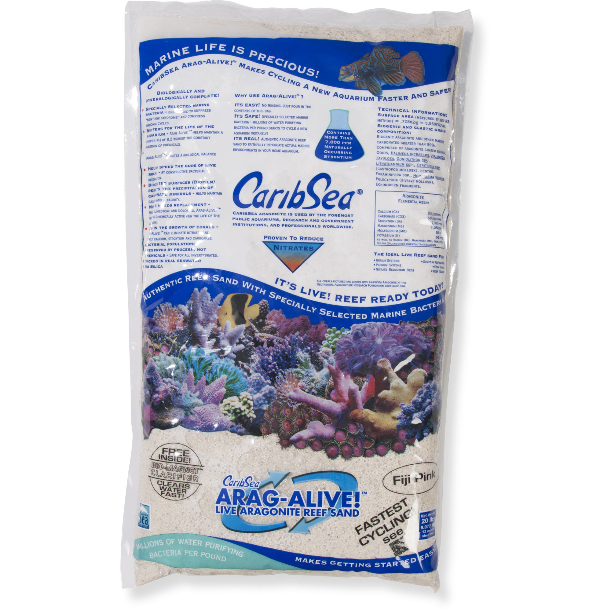 CaribSea AragAlive Fiji Pink Sand for Saltwater Aquariums