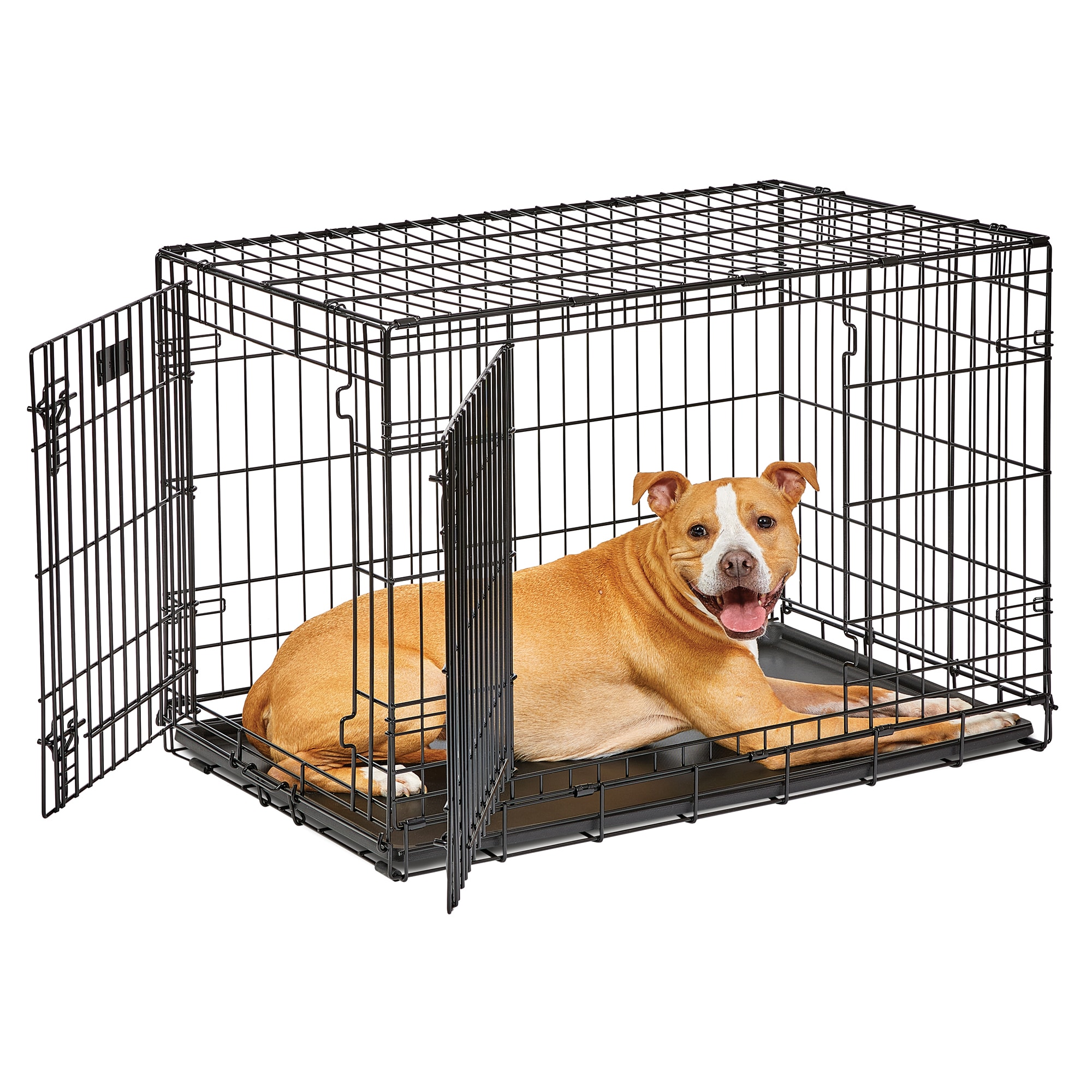 Fully Equipped iCrate Single Door & Double Door Folding Metal Dog Crates MidWest Homes for Pets Dog Crate 