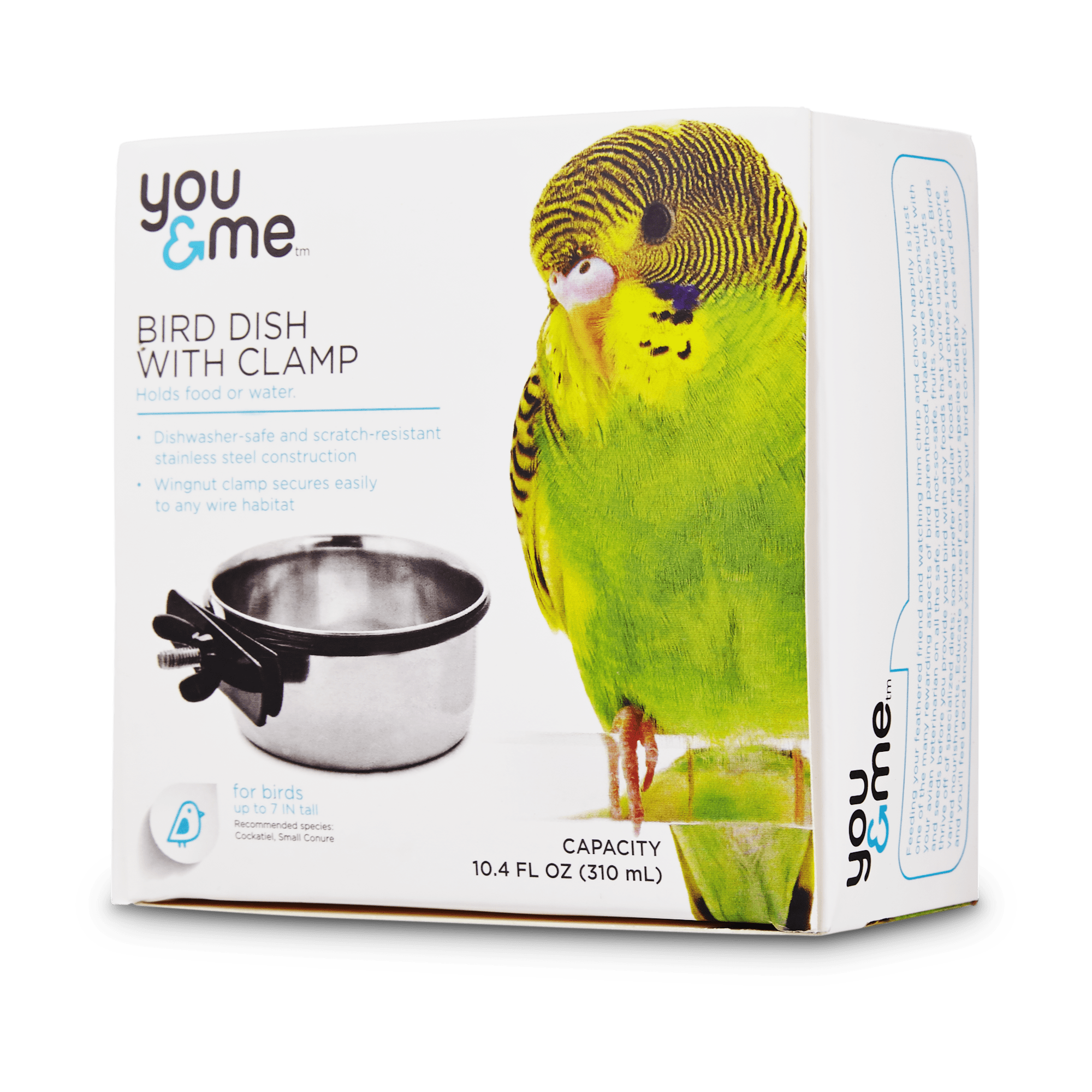 Pets Stainless Steel Coop Cup Parrot Food Feeder Macaw Water Bowl Bird Cage/ t 