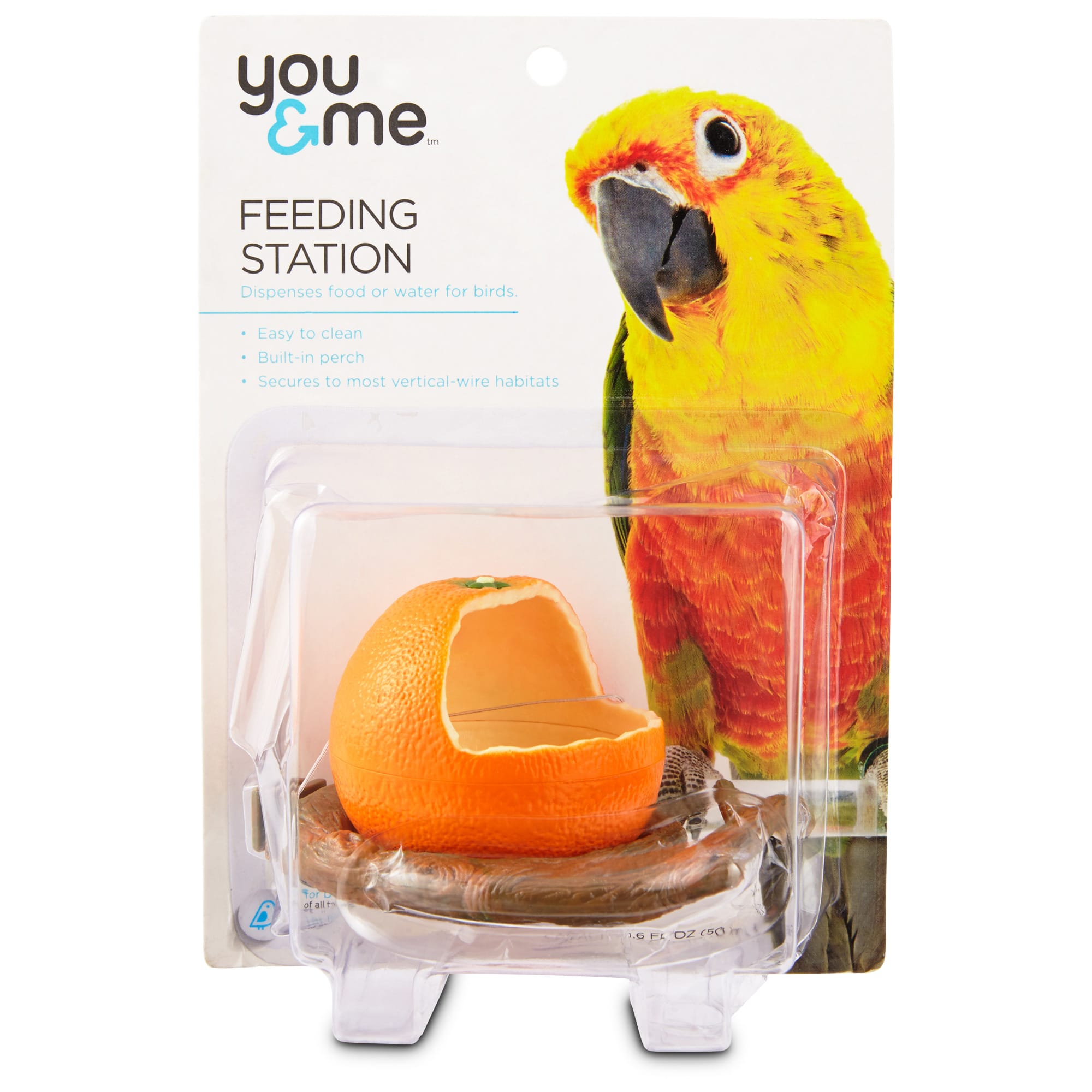 You Me Orange Seed Cup Bird Feeder Petco