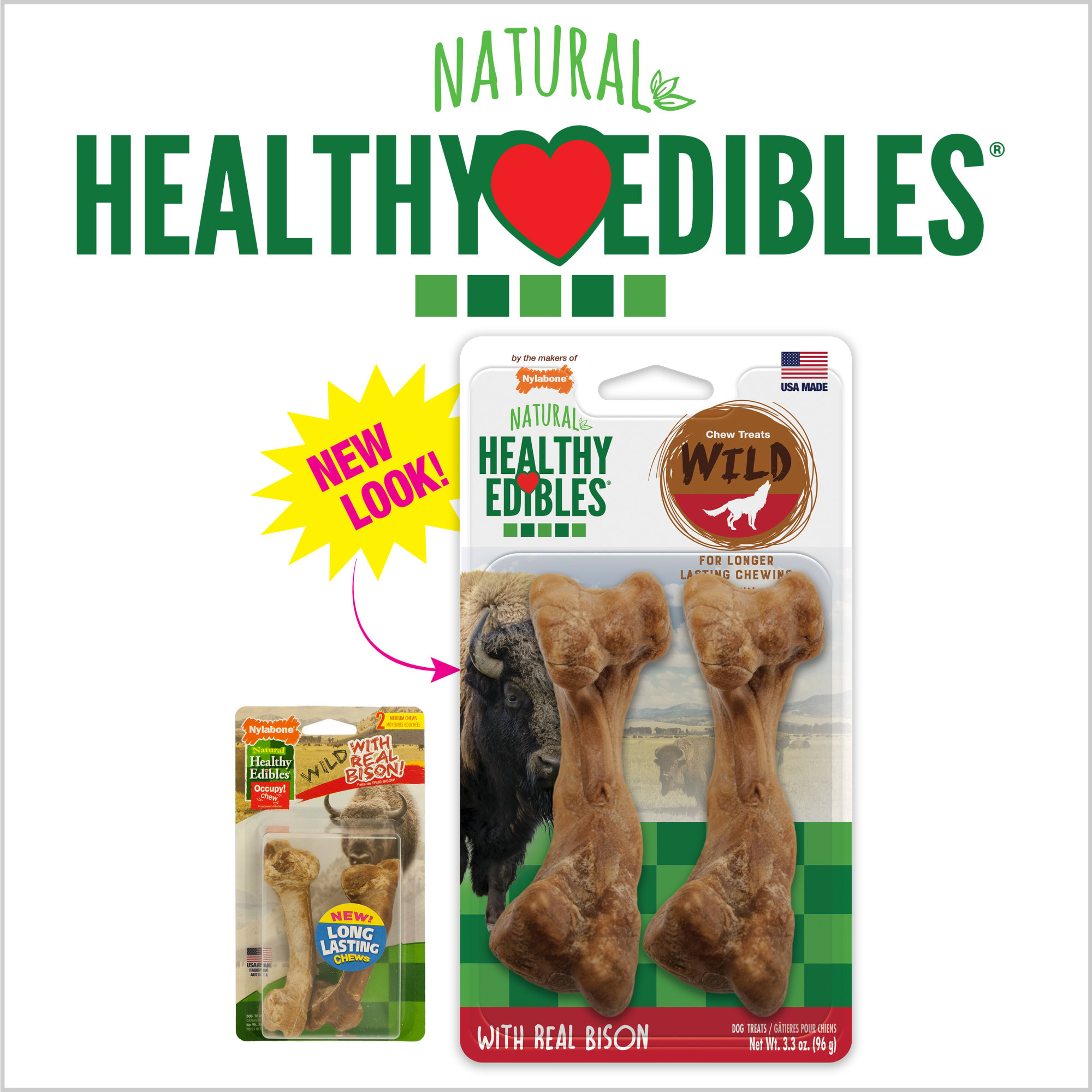 Nylabone healthy 2025 edibles bison