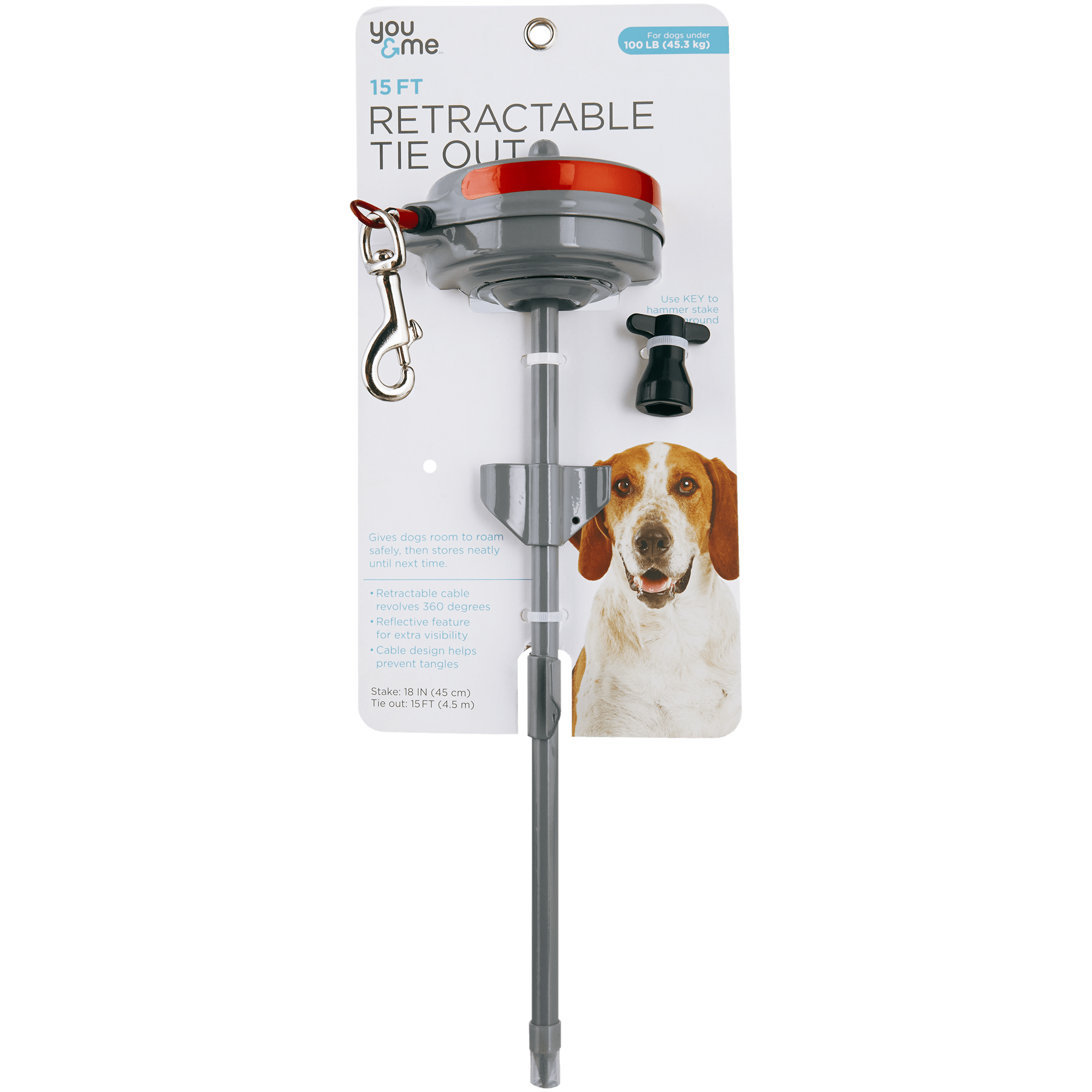 Dog stake with retractable cable tie shop out