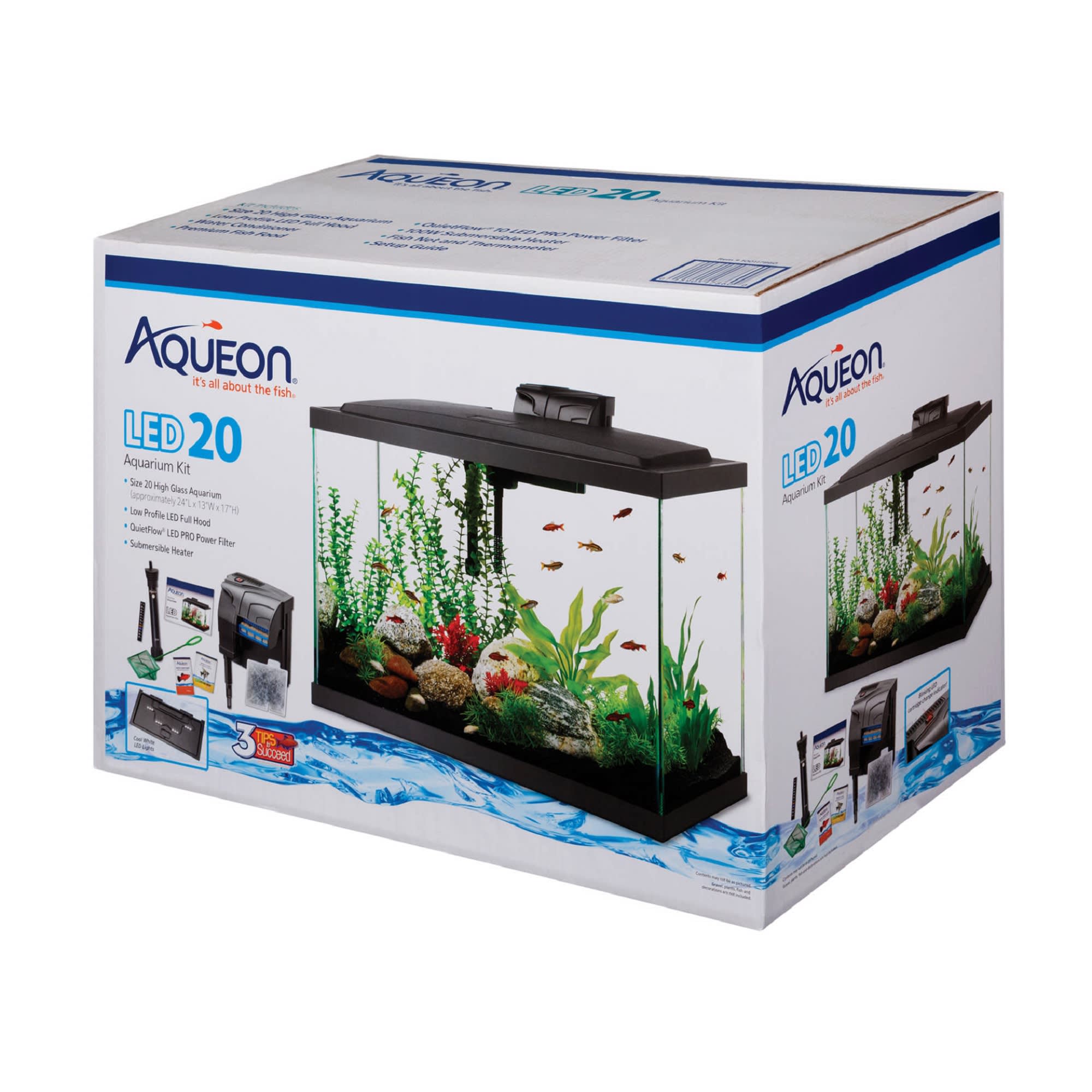 Aqueon Led 20 Gallon Aquarium Kit 24 L X 13 W X 17 H Petco