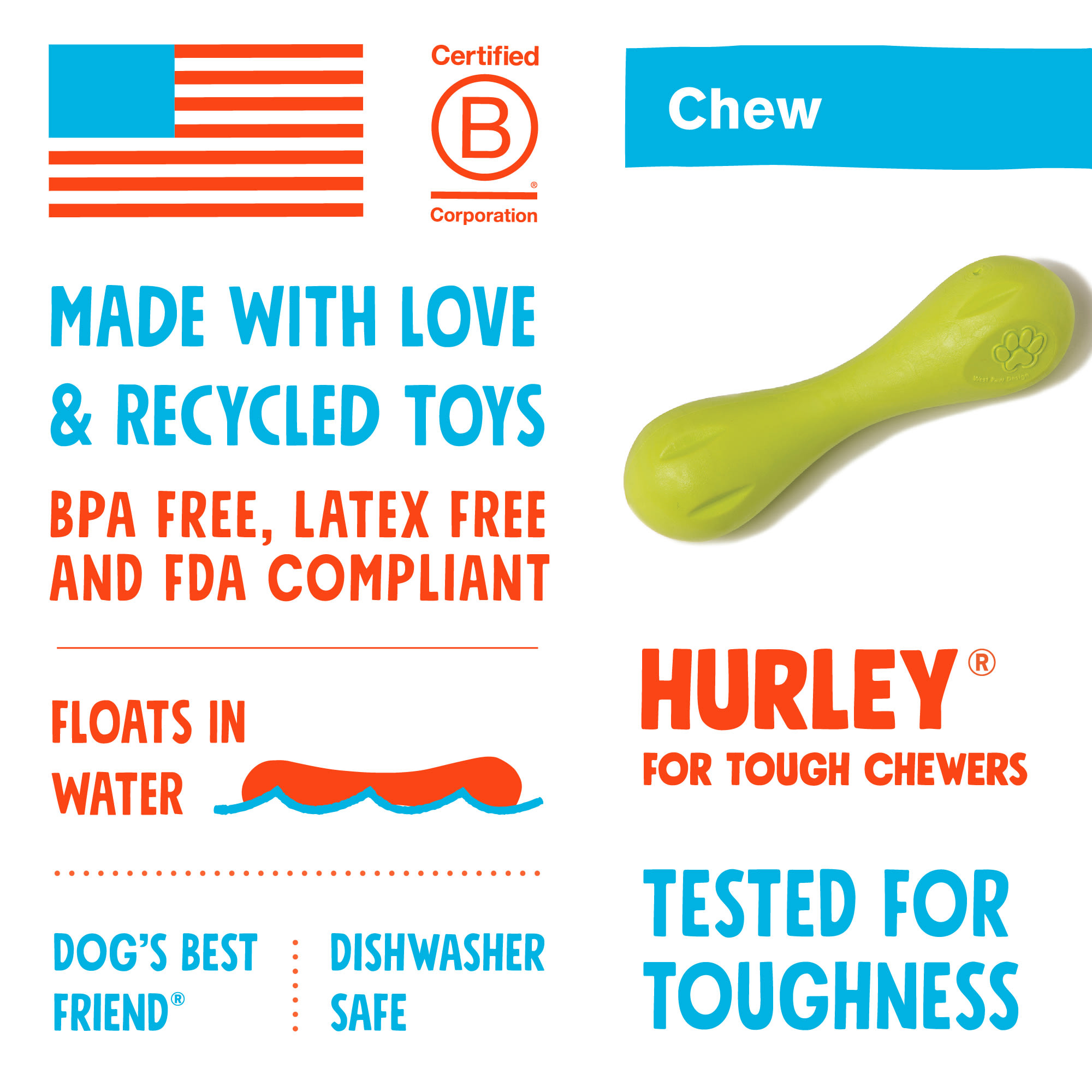 West Paw Zogoflex® Echo™ Zwig Dog Toy - Hala's Paws