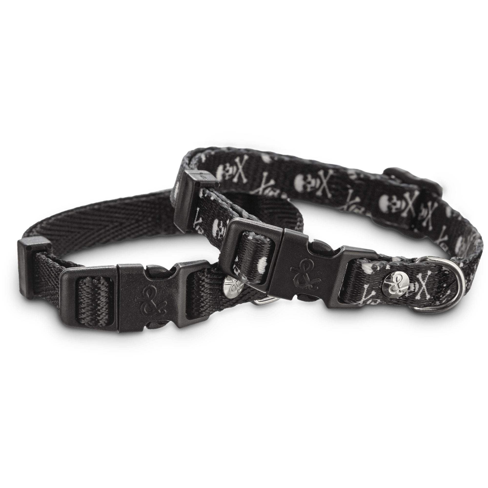 YOULY Black Adjustable Dog Collar, Small, Pack of 2 Petco