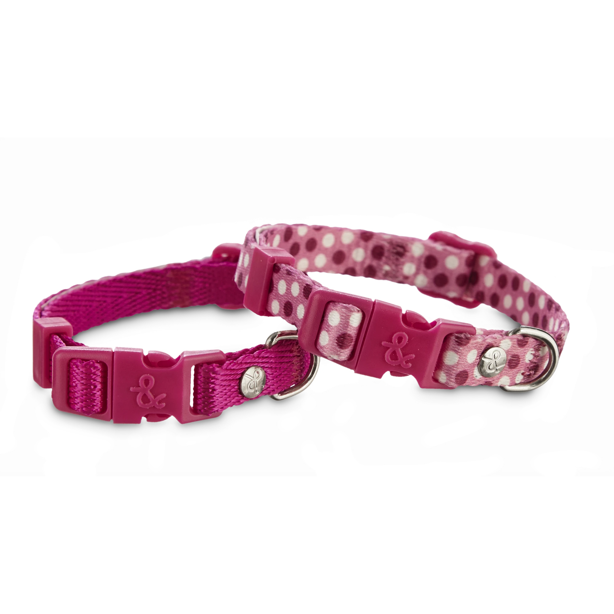 YOULY Pink Adjustable Dog Collar, Small, Pack of 2 Petco