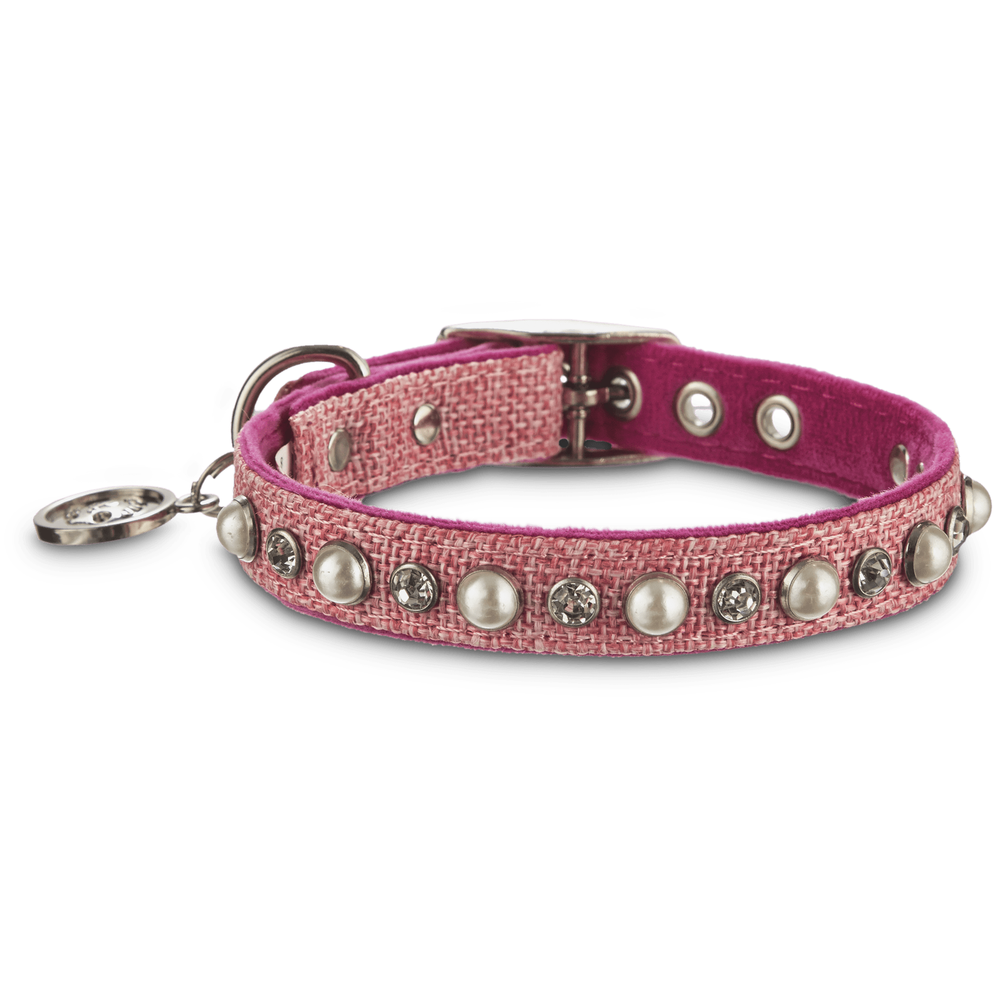 pink pearl dog collar