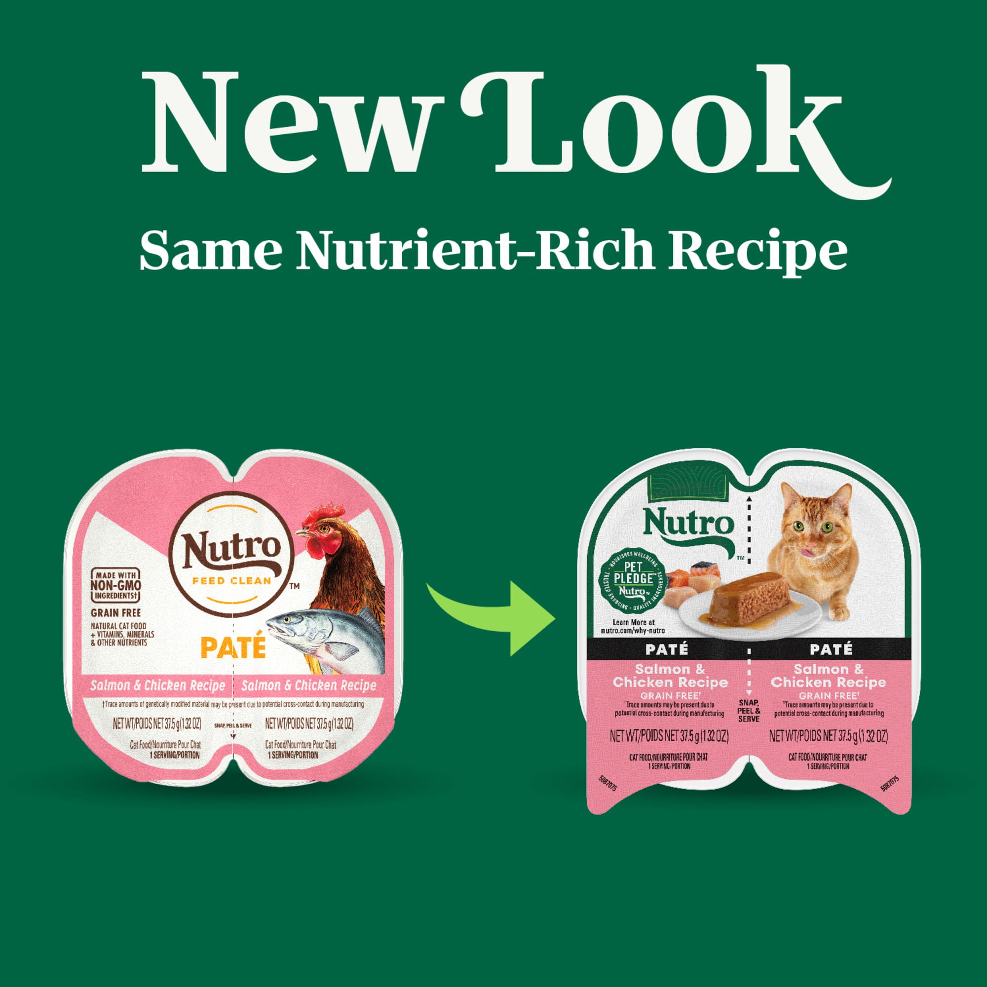 Nutro Perfect Portions Twin-Pack Tray Salmon Chicken Recipe