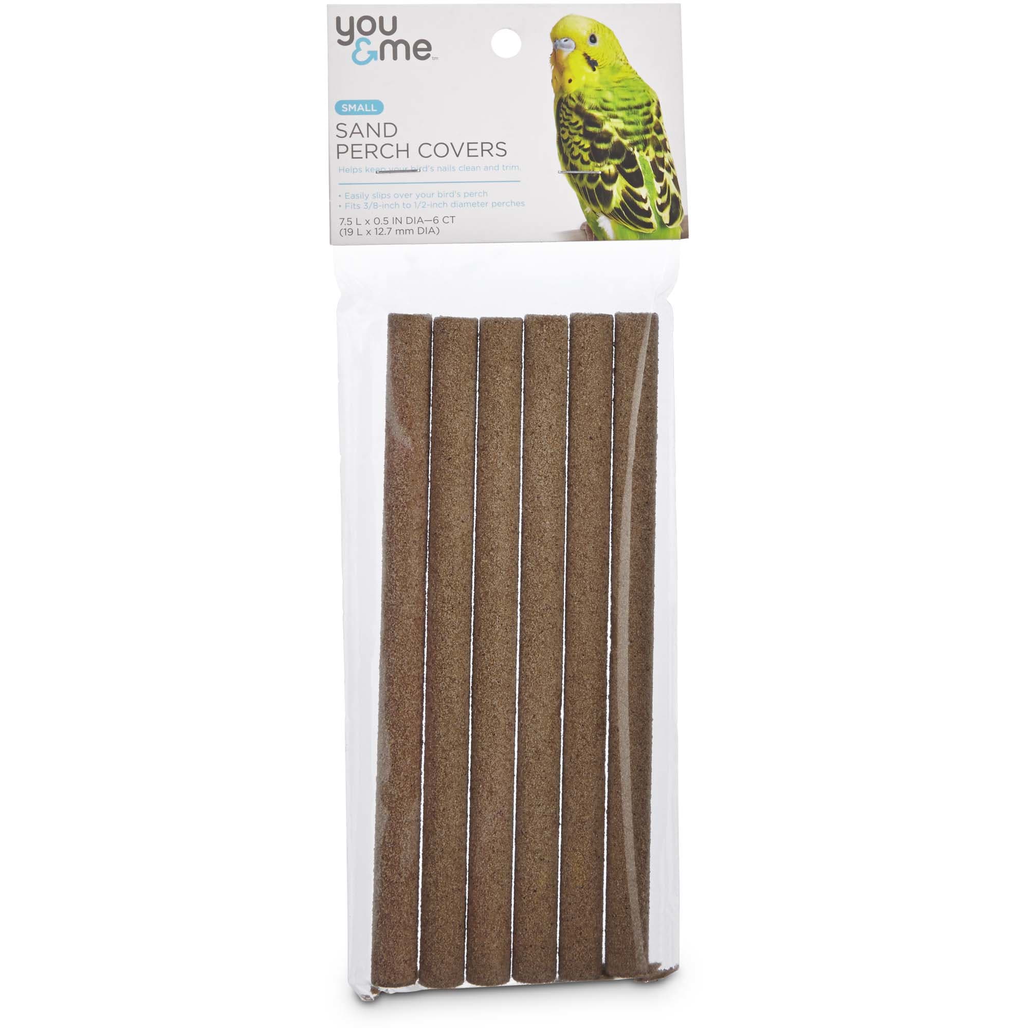 7.5 FITS 3/8 PERCH 12 X 4 PACK TOTALS 48 PERCHES HAPPYPET BUDGIE BIRD SANDED PERCH COVERS SMALL L