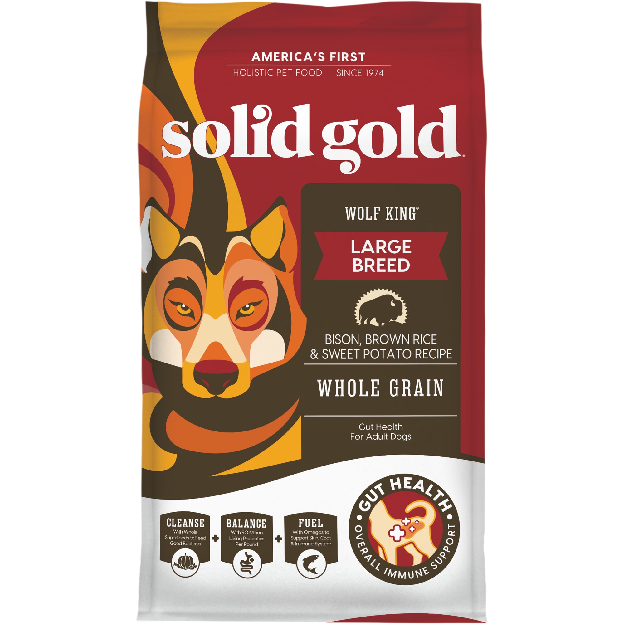 Solid Gold Wolf King Bison, Brown Rice 