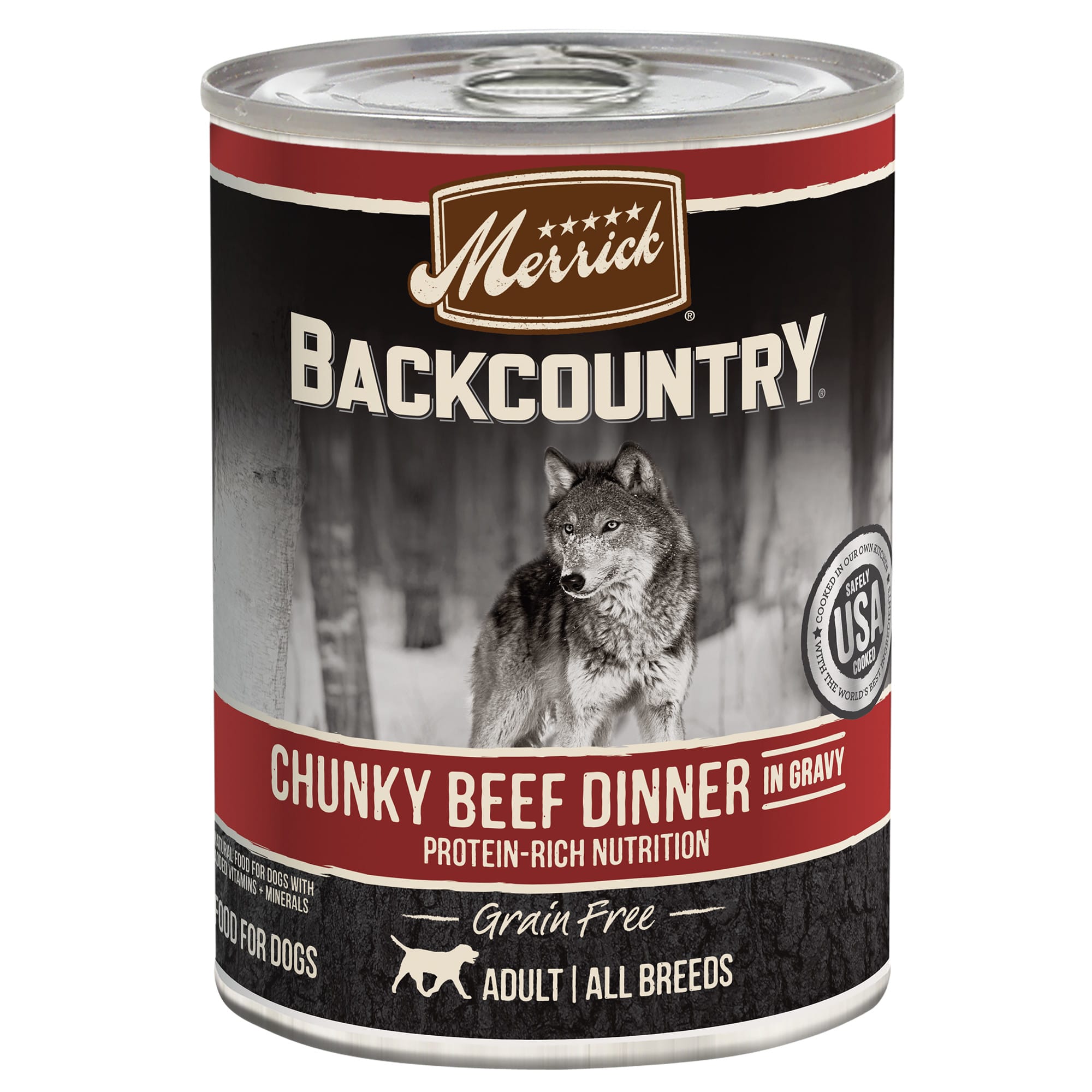 Merrick Backcountry Chunky Beef in Gravy Grain Free Wet Dog Food