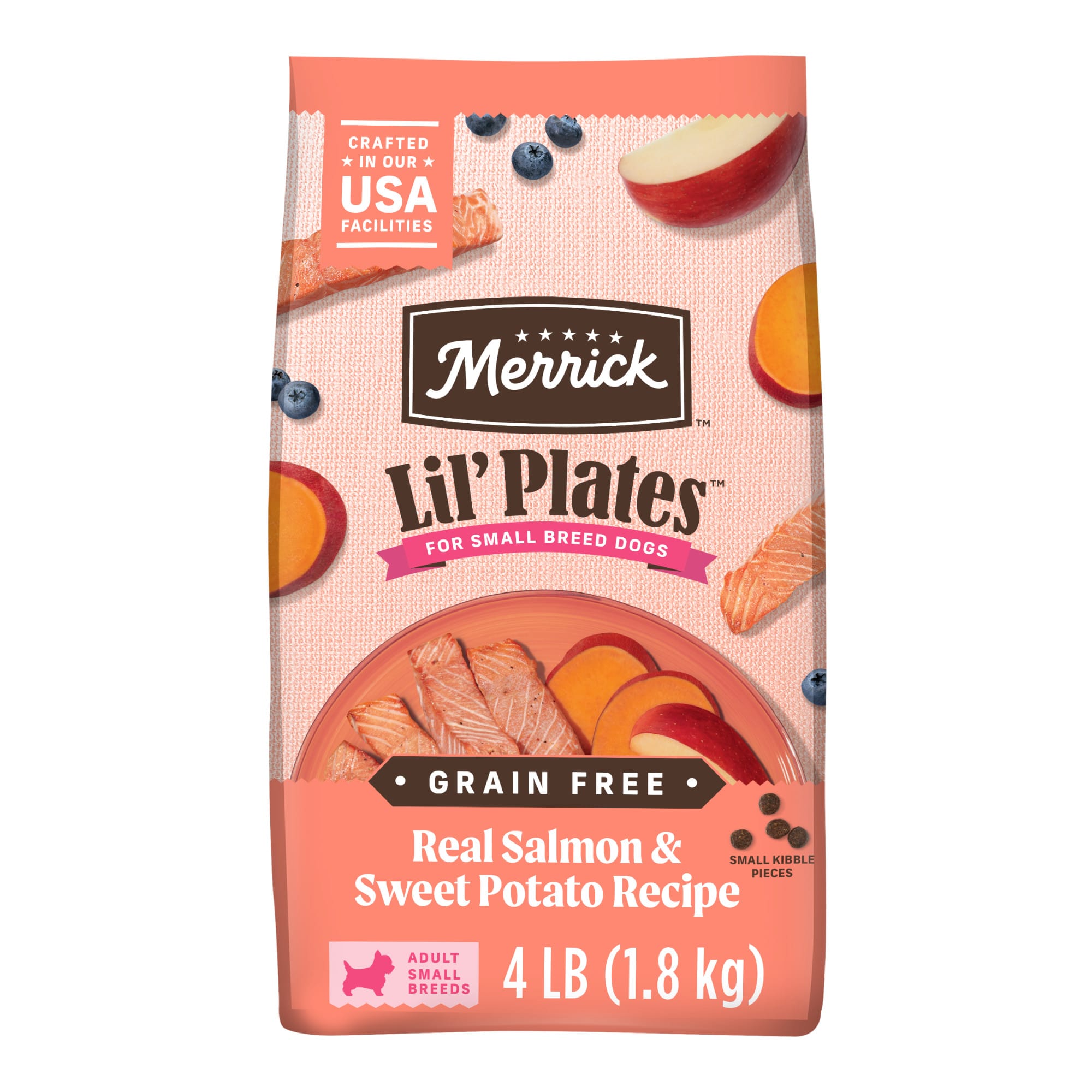 Merrick Lil Plates Premium Grain Free Real Salmon and Sweet Potato Kibble Dry Dog Food 4 lbs