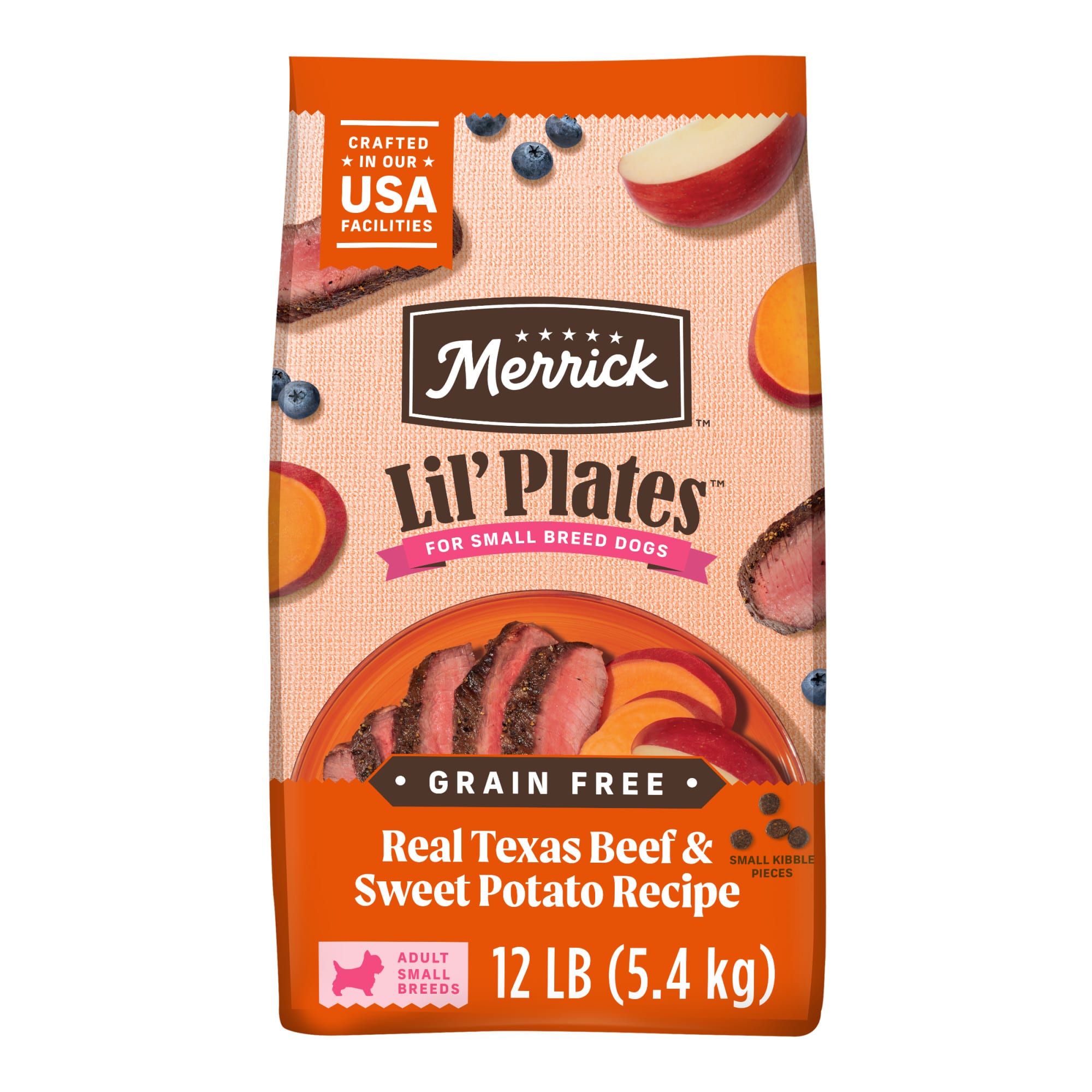 Merrick Lil Plates Premium Grain Free Real Texas Beef and Sweet Potato Kibble Dry Food for Small Dogs 20 lbs. Petco