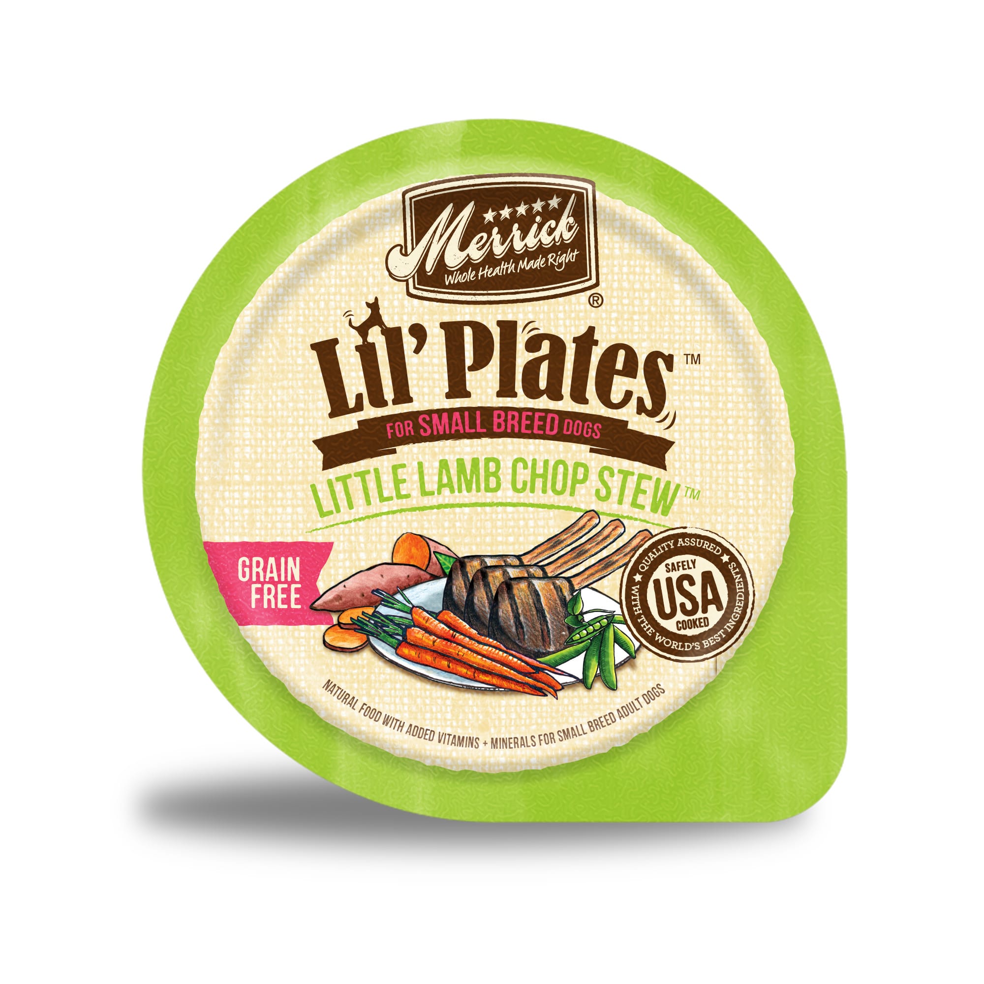 Merrick Lil Plates Grain Free Little Lamb Chops Stew Recipe Small Breed Wet Dog Food 3.5 oz. Case of 12 Petco