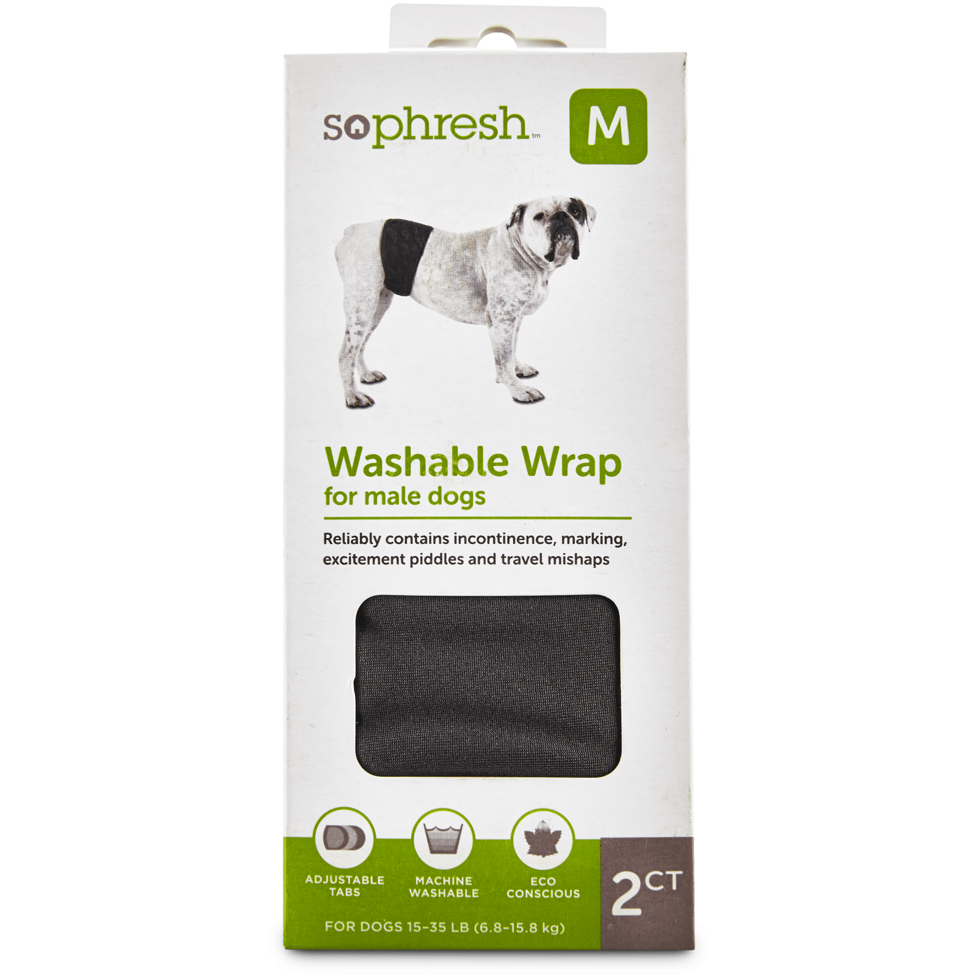 Sophresh Washable Wrap Pañal Reutilizable para Perro Macho, Grande