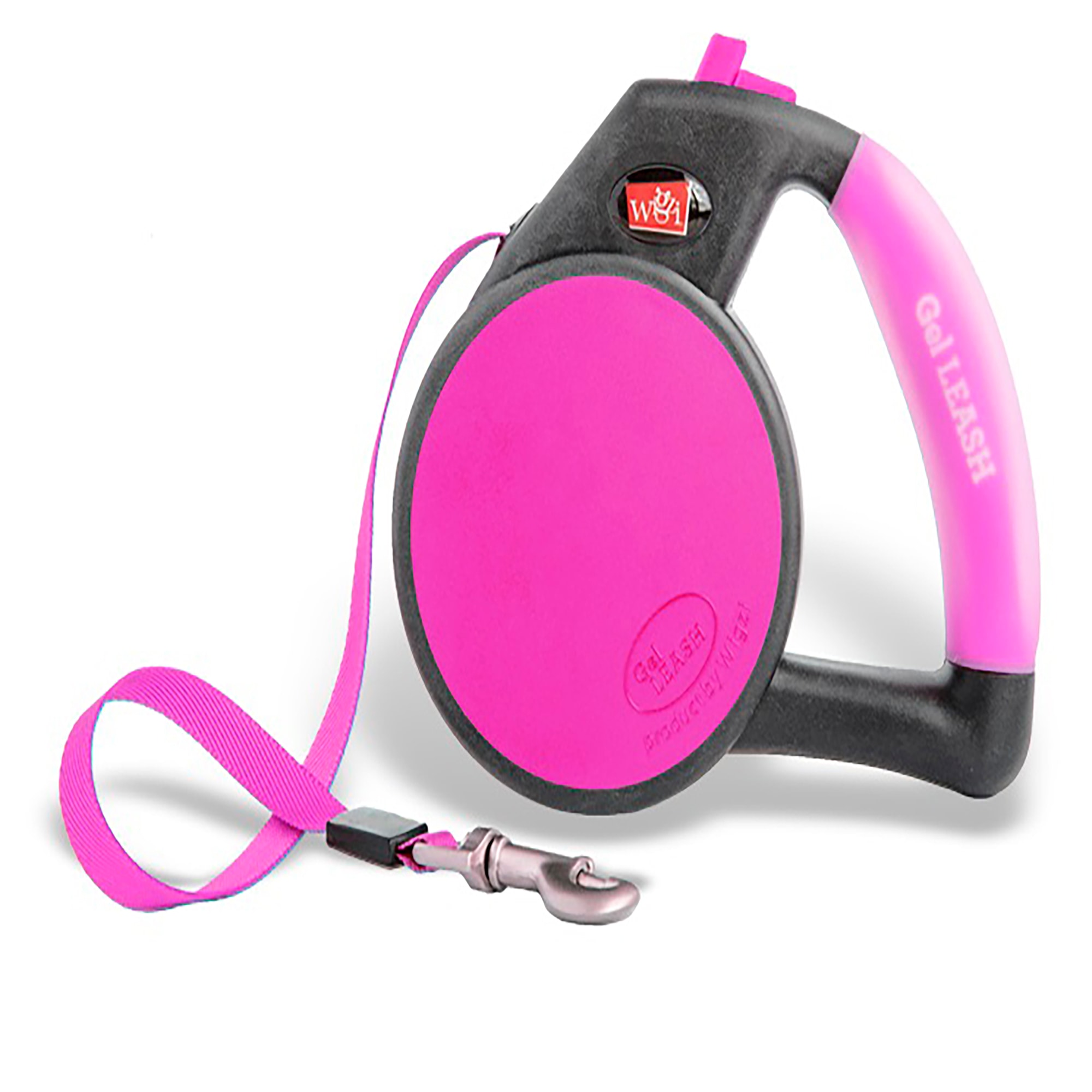 Wigzi Pink Gel Retractable Leash for Medium Dogs up to 44 lbs