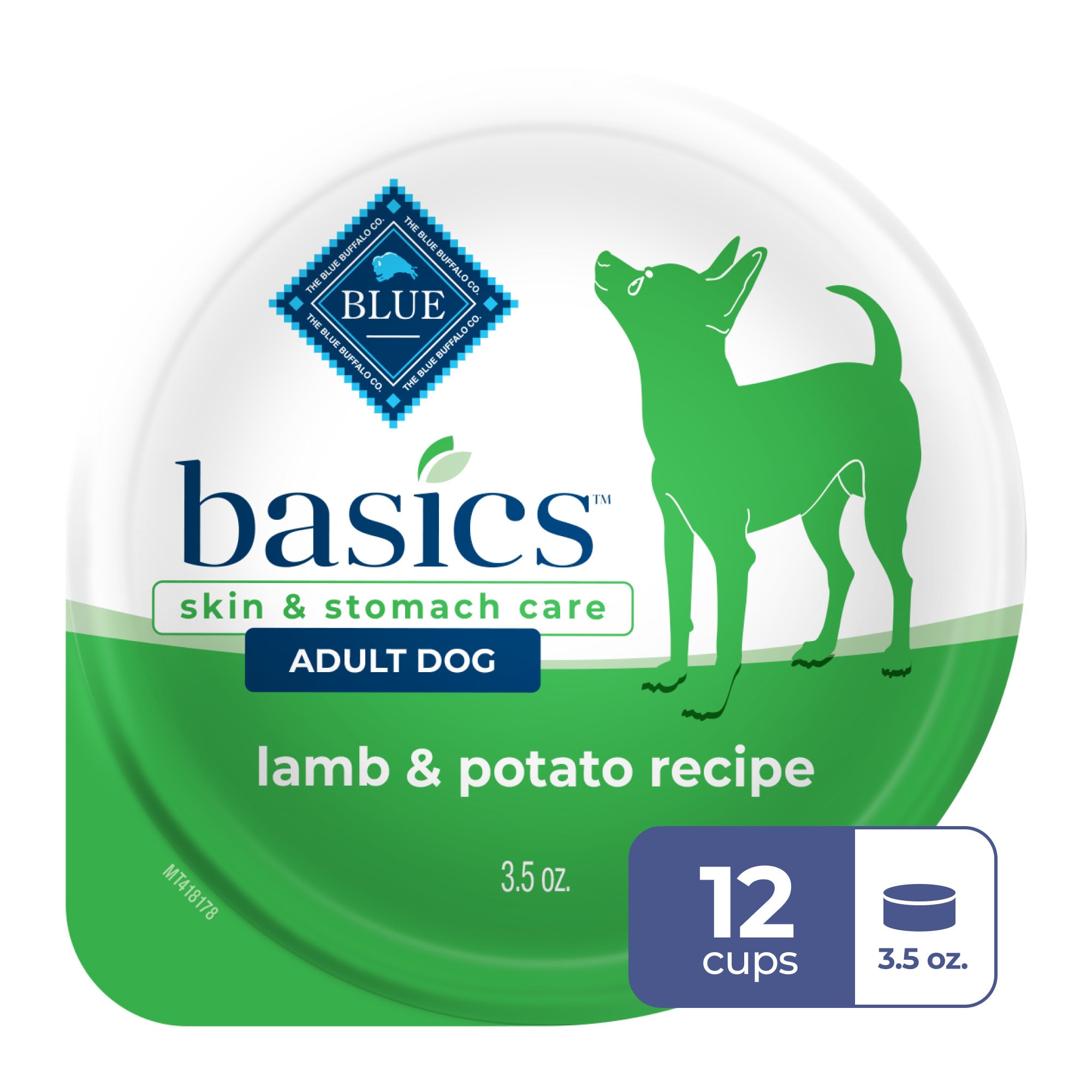 Blue Buffalo Blue Basics Lamb Grain Free Small Breed Wet Dog Food 3.5 oz. Count of 12