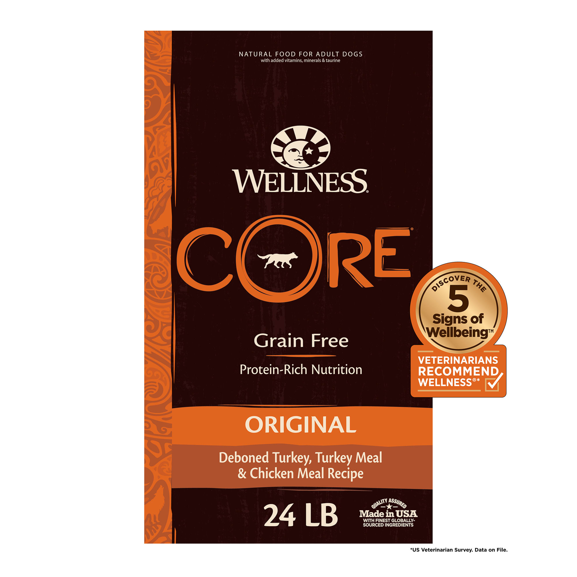 Wellness CORE Natural Grain Free Original Turkey  Chicken Dry Dog Food, 24  lbs. Petco