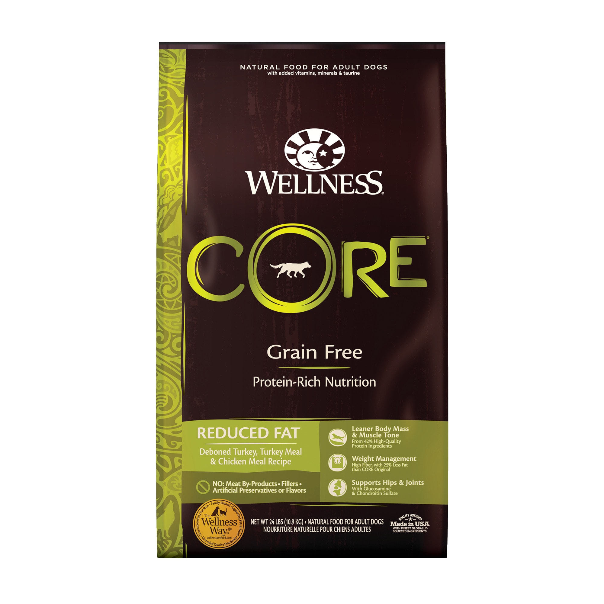 Wellness CORE Natural Grain Free Reduced Fat Dry Dog Food 24 lbs