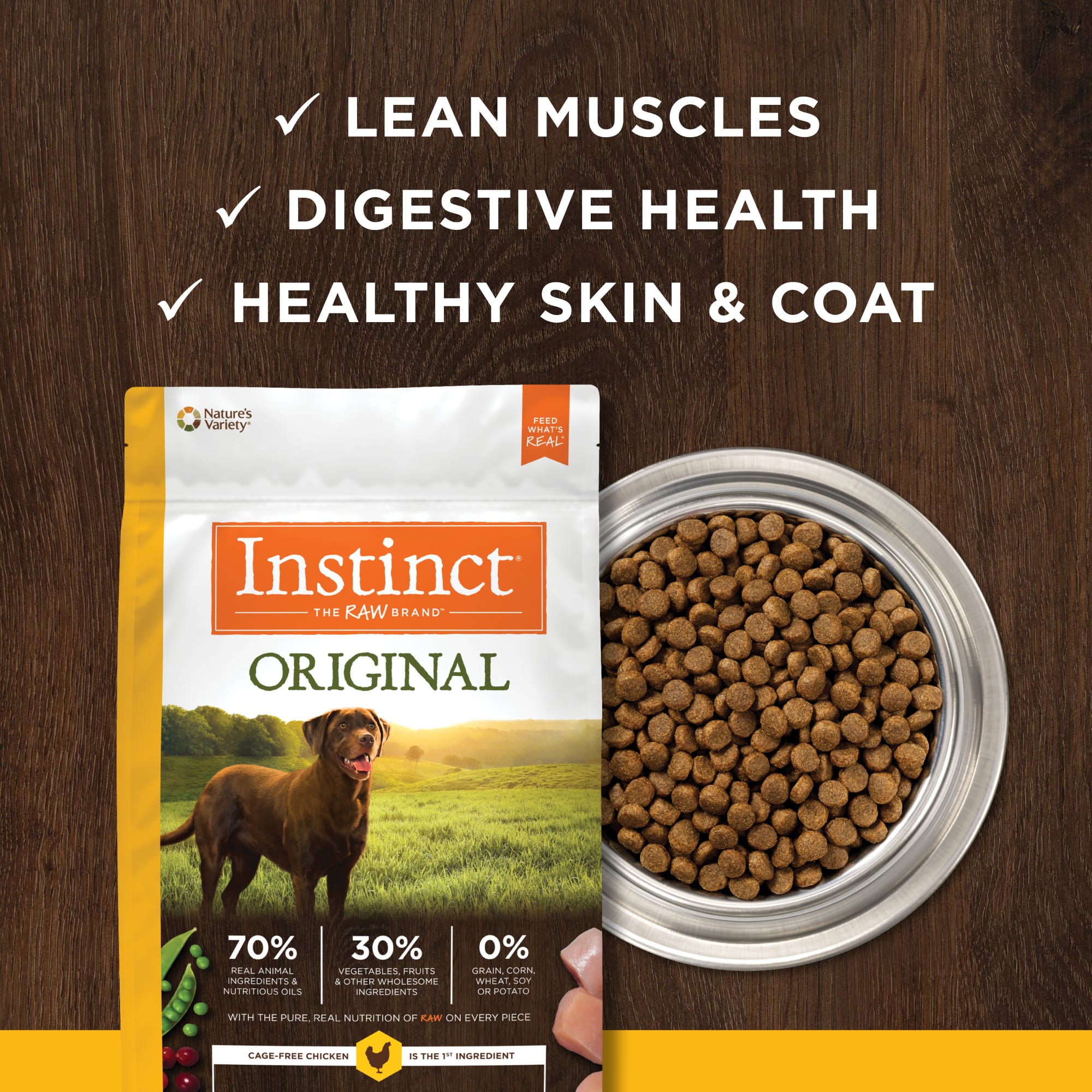 Instinct Original Real Chicken Recipe Grain Free Dry Dog Food 22.5 lb