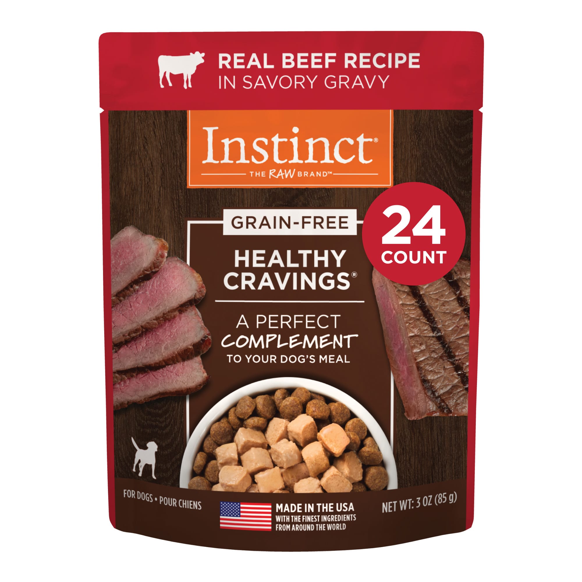 Instinct Healthy Cravings Grain Free Cuts Gravy Real Beef Recipe In Savory Gravy Wet Dog Food 3 Oz Case Of 24 Petco