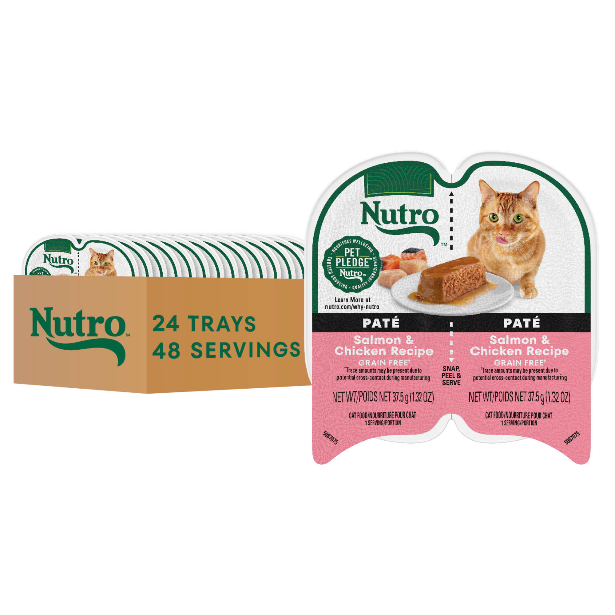 Nutro Perfect Portions Twin-Pack Tray Salmon Chicken Recipe