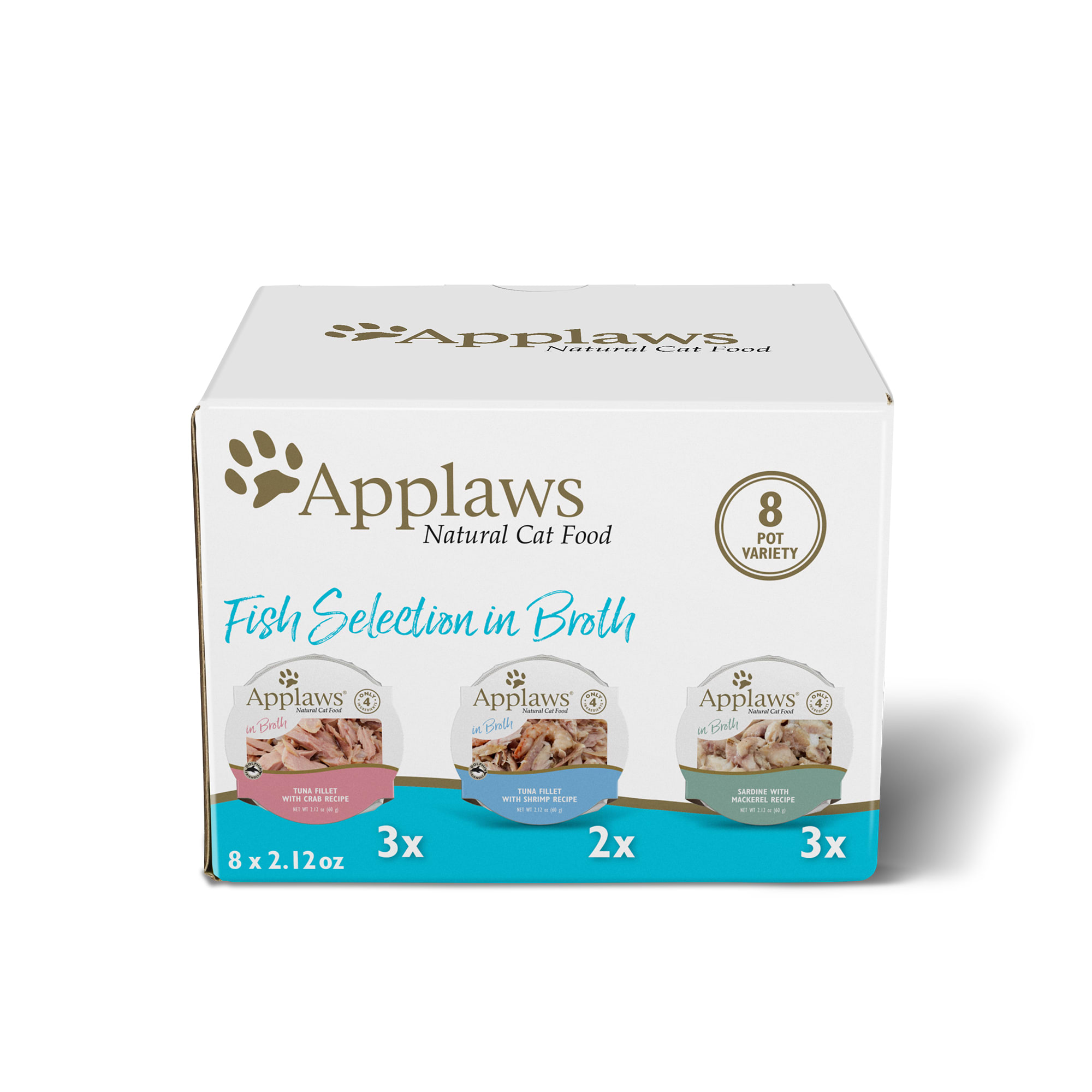 Applaws Natural Pot Multipack Fish Selection Wet Cat Food 2.12 oz