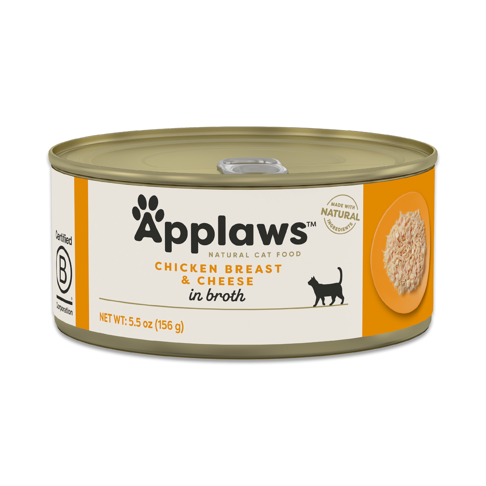 Applaws Natural Chicken Breast with Cheese in Broth Wet Cat Food 5.5 oz. Case of 24