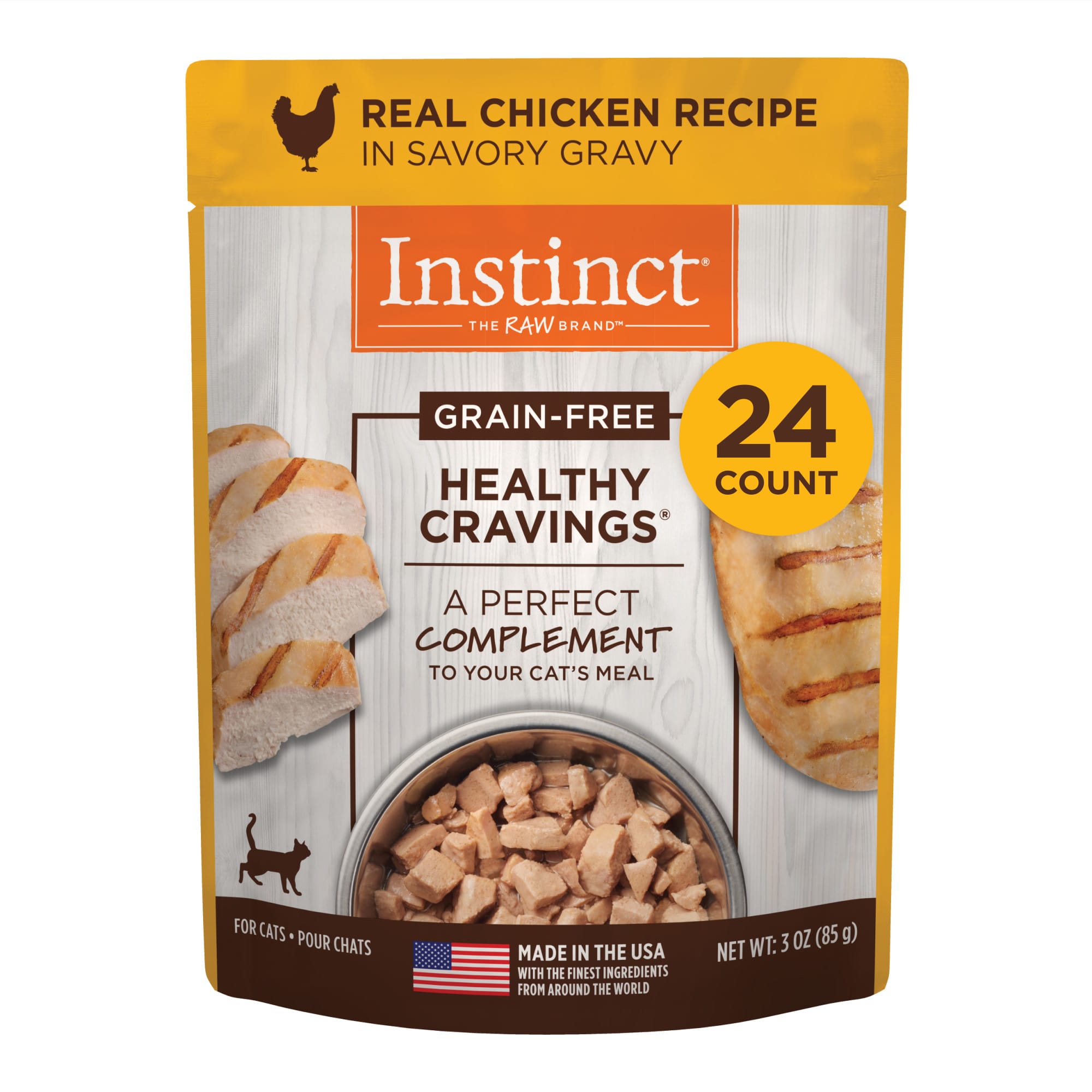 Instinct Healthy Cravings Grain Free Cuts Gravy Real Chicken Recipe In Savory Gravy Wet Cat Food 3 Oz Case Of 24 Petco