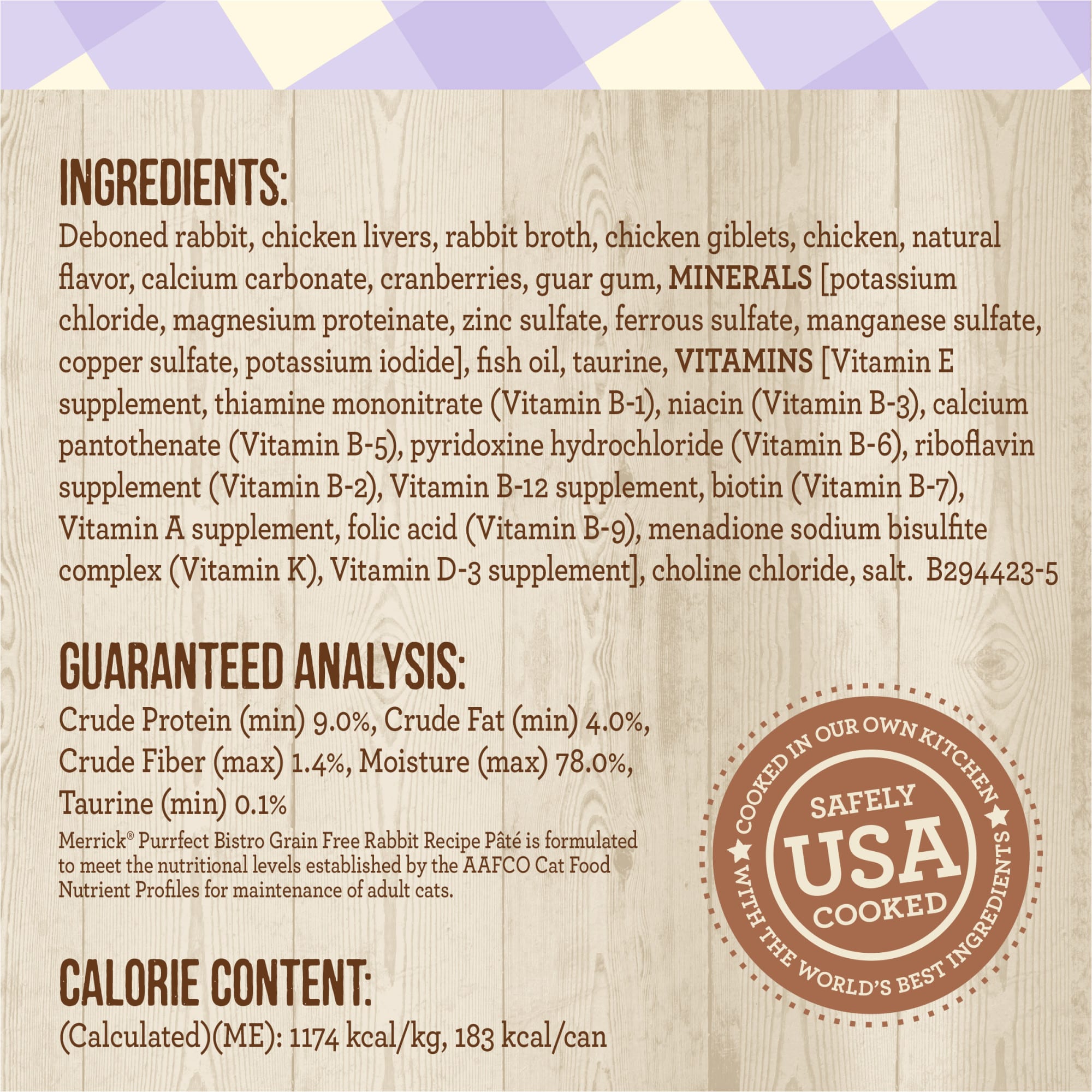 Merrick Purrfect Bistro Grain Free Rabbit Recipe Pate Wet Cat Food