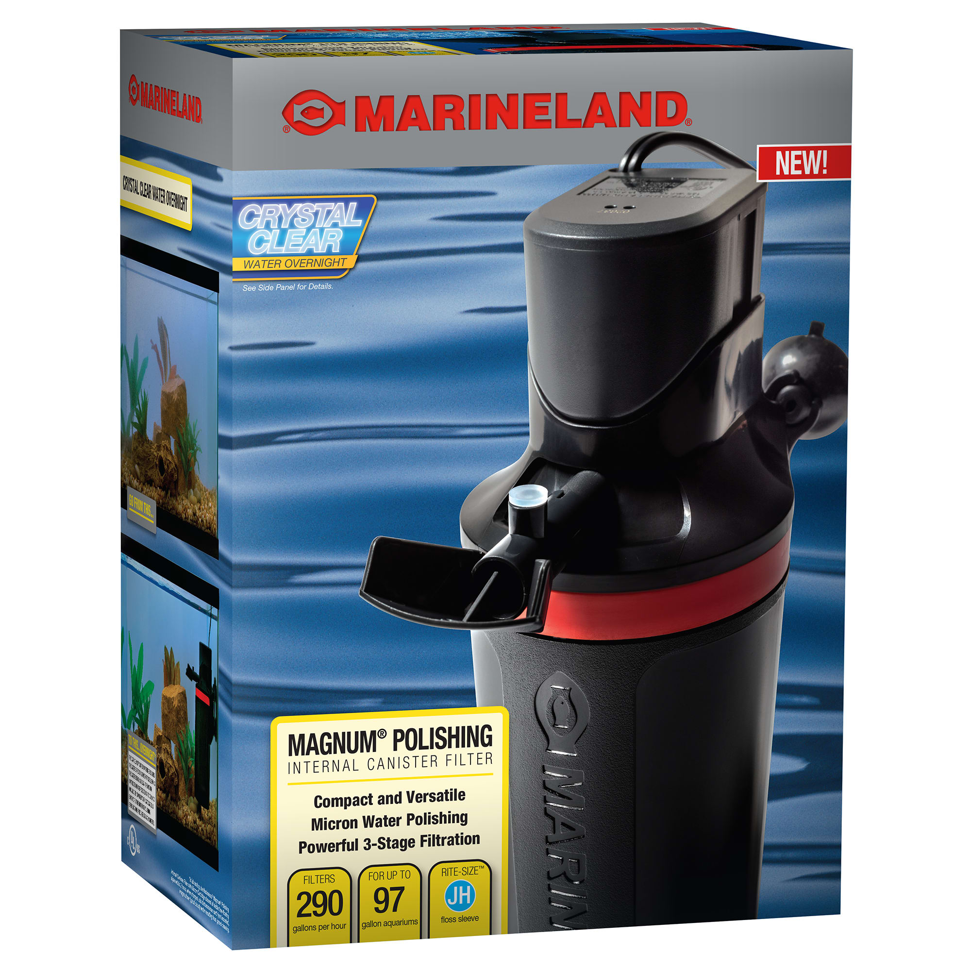 Marineland Magnum Polishing Internal Canister Filter for Aquariums Up To 97 Gallons