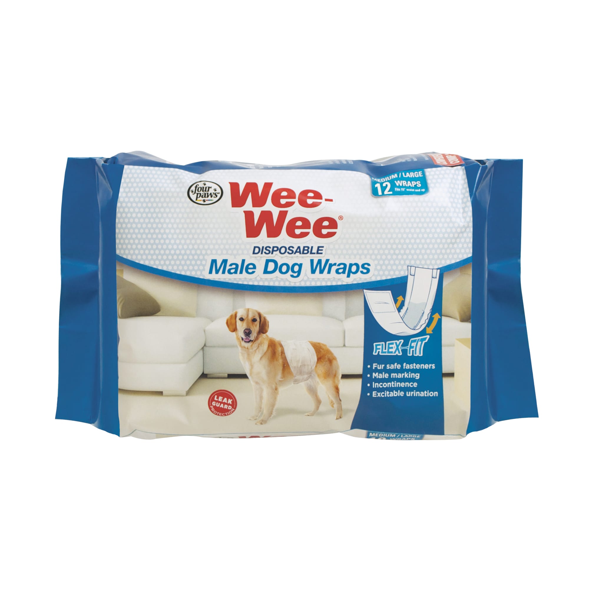 Disposable male store dog wraps medium