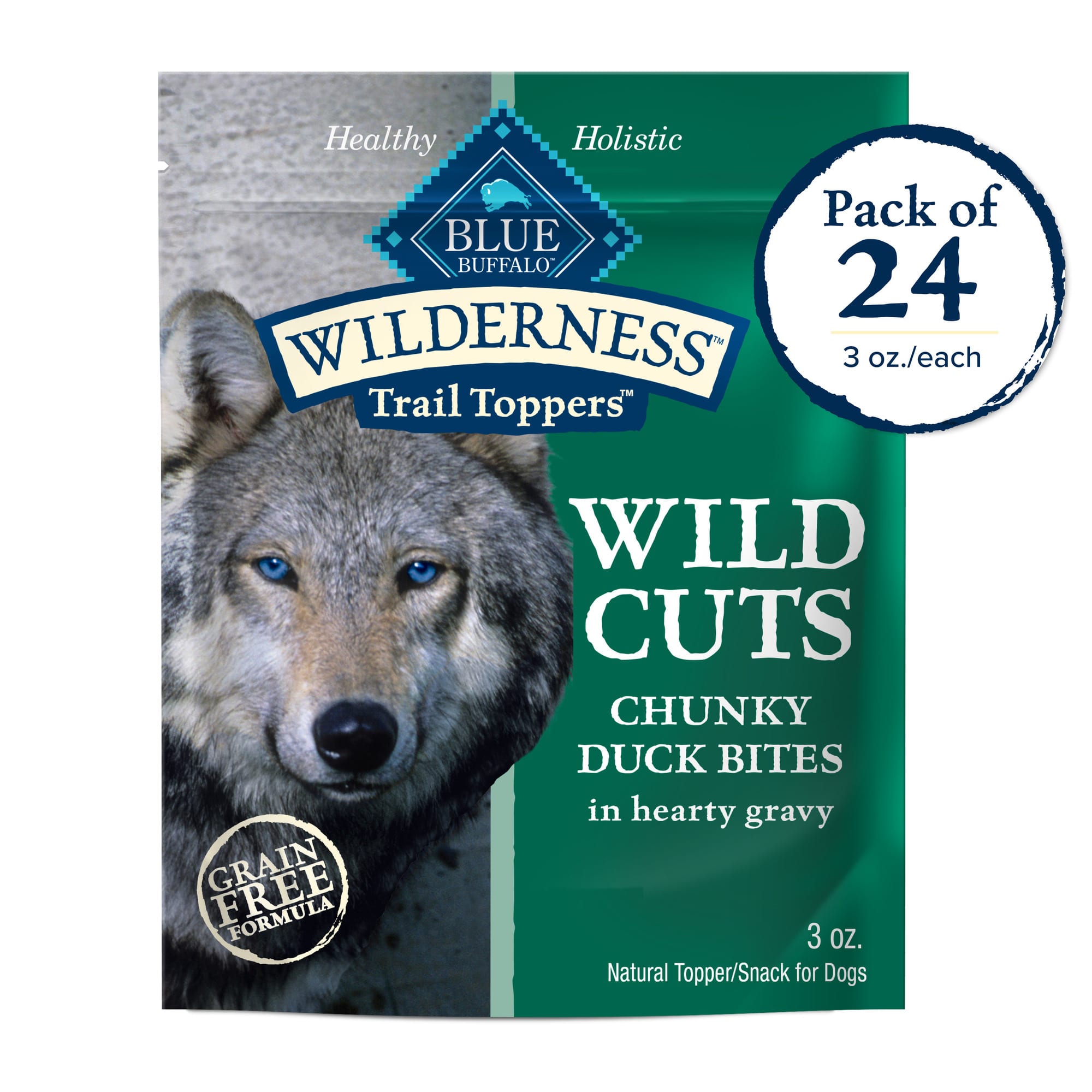 Blue Buffalo Wilderness Wild Cuts Chicken Beef Wet Dog Food Toppers Variety Pack 3 oz. Case of 12 Petco