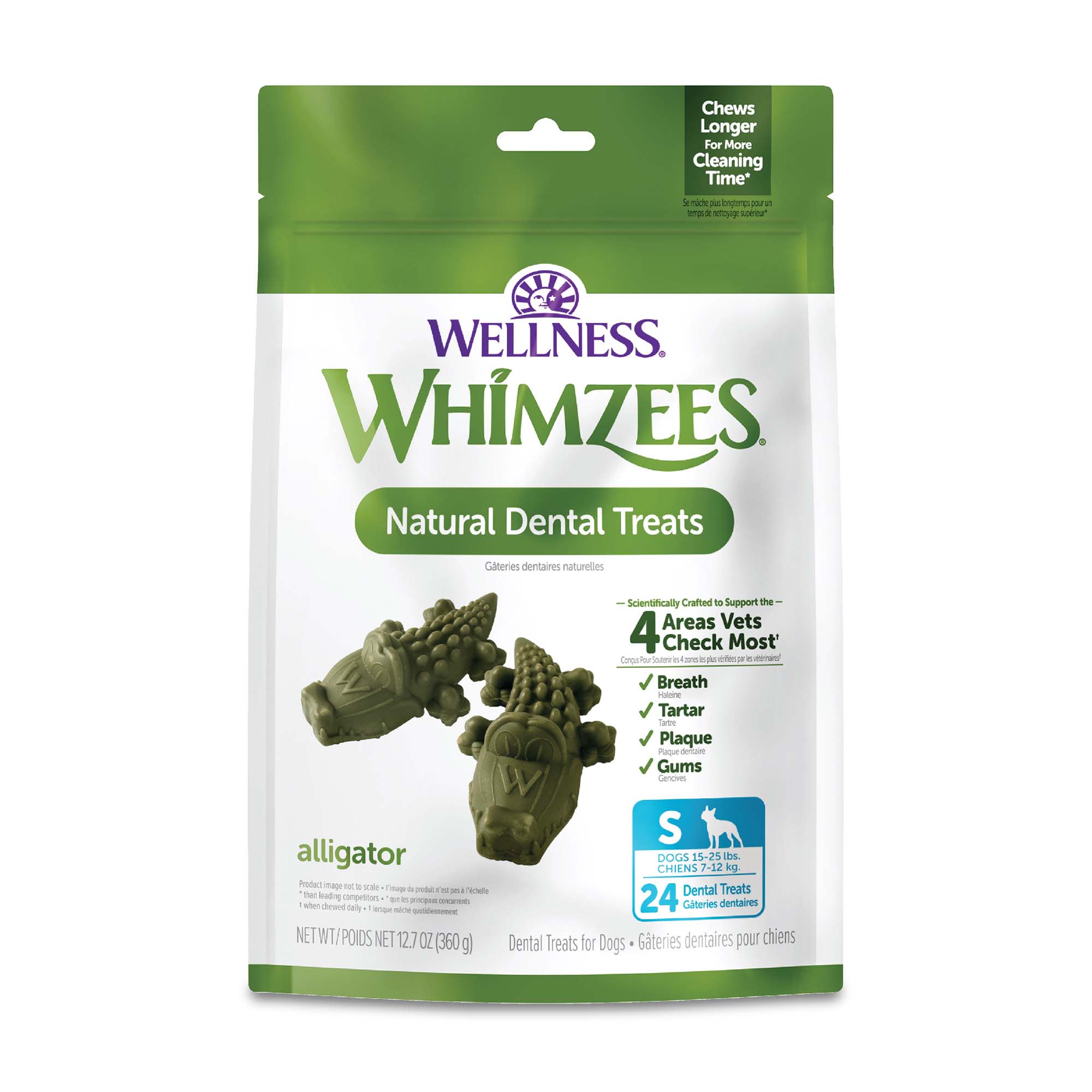 Whimzees by Wellness Alligator Natural Grain Free Small Dental