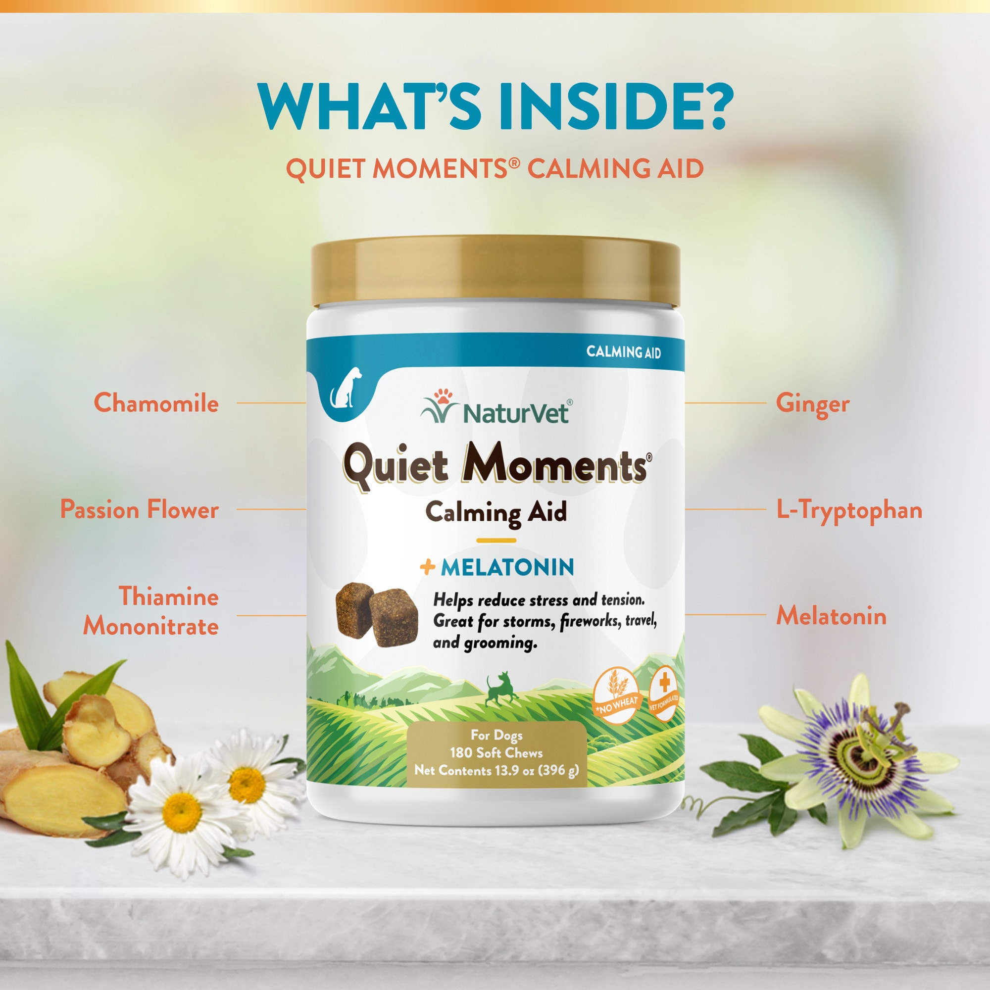 NaturVet Quiet Moments Calming Dog Soft Chew 5.4 oz. Count of 70