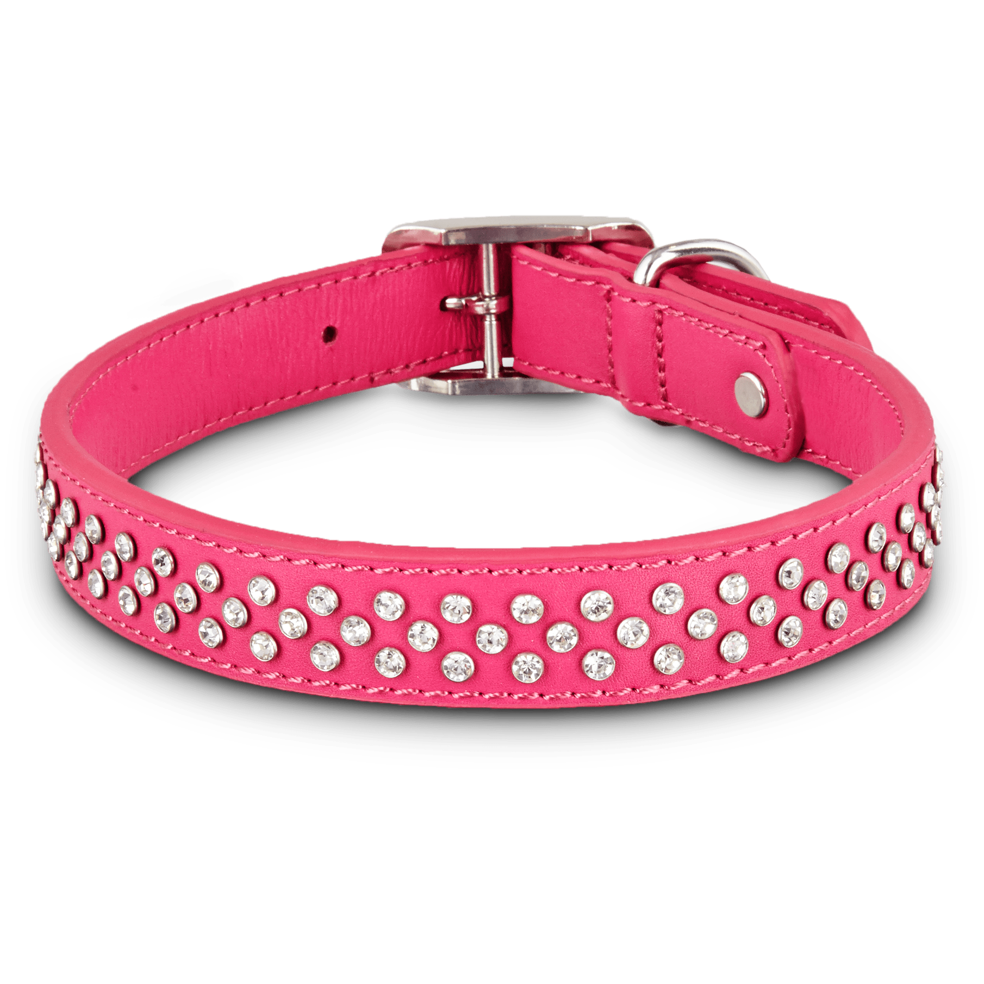 Co. Leather Bling Pink Dog collar 