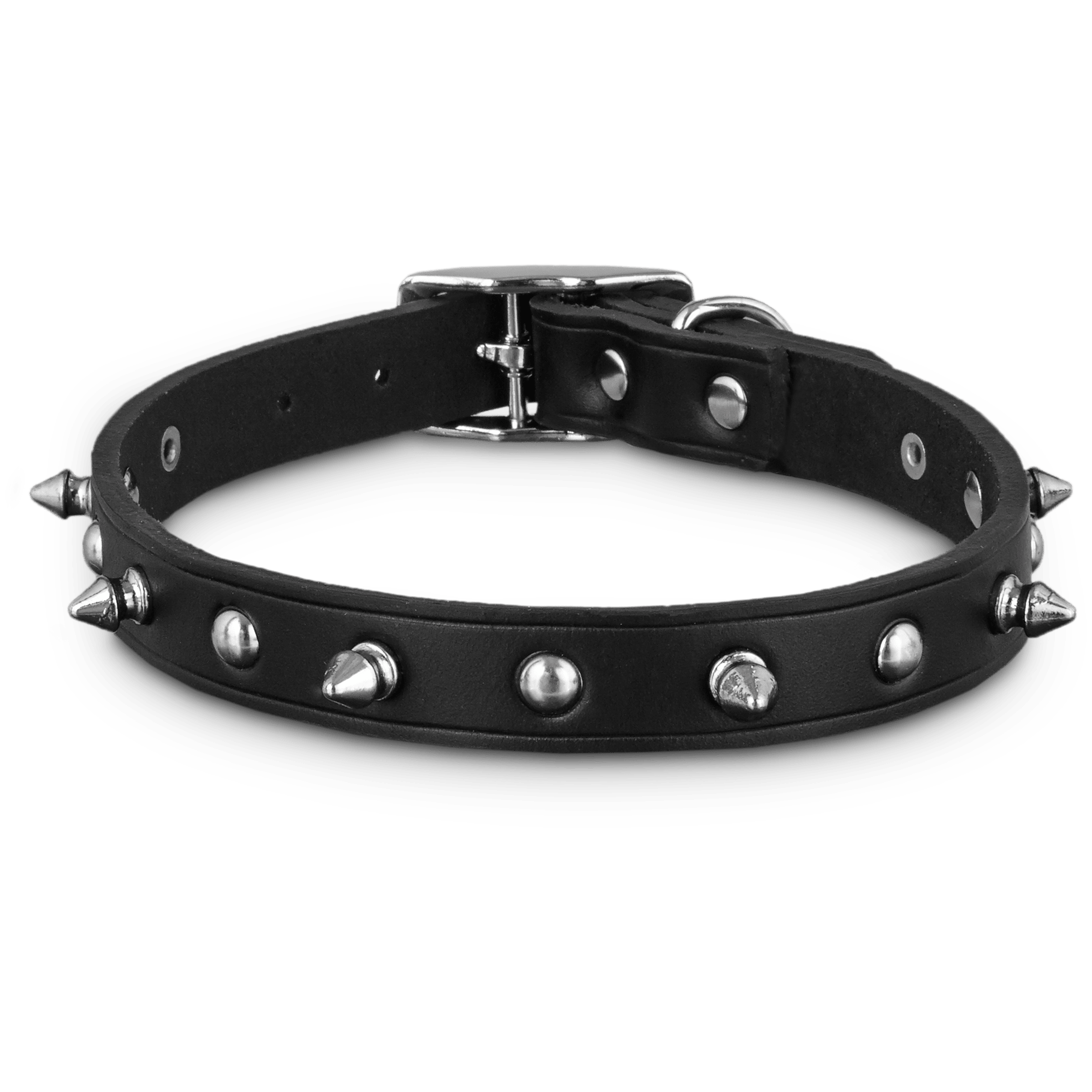 black leather dog collar