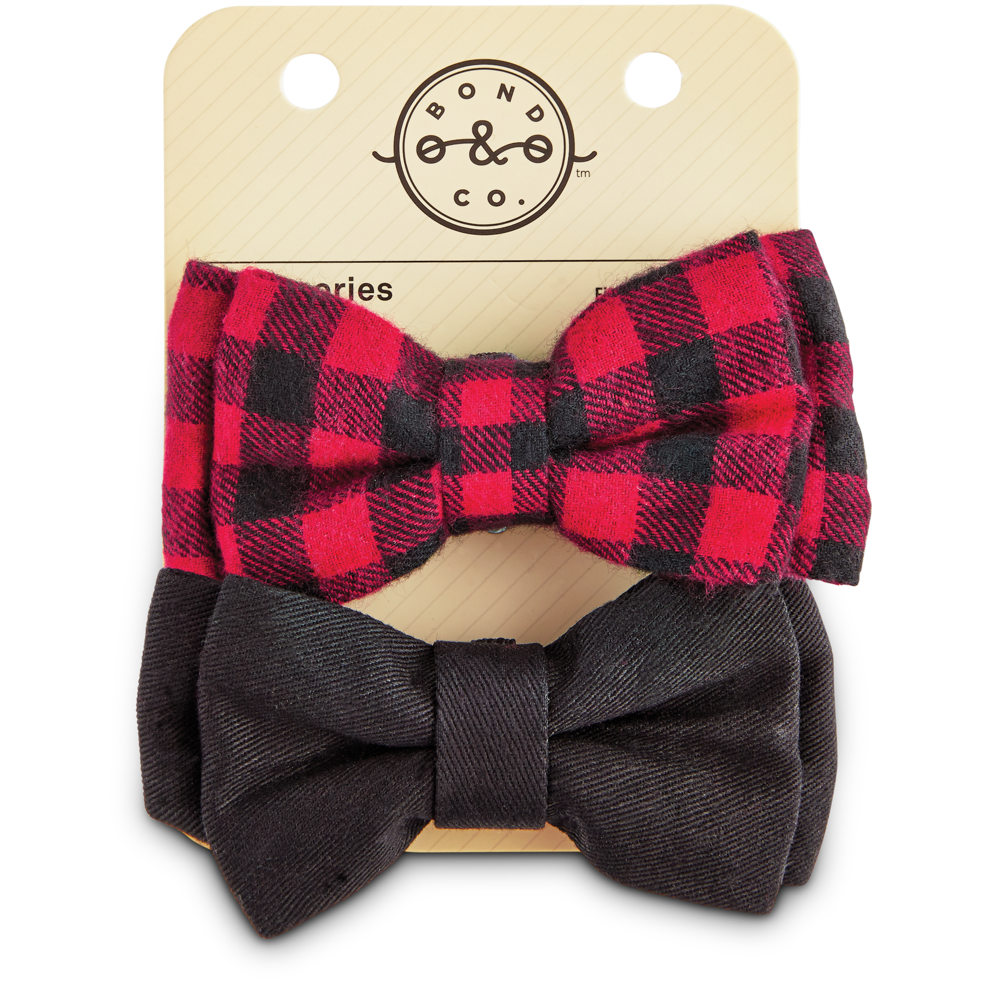 Bond \u0026 Co. Buffalo Check Dog Bowtie Set 