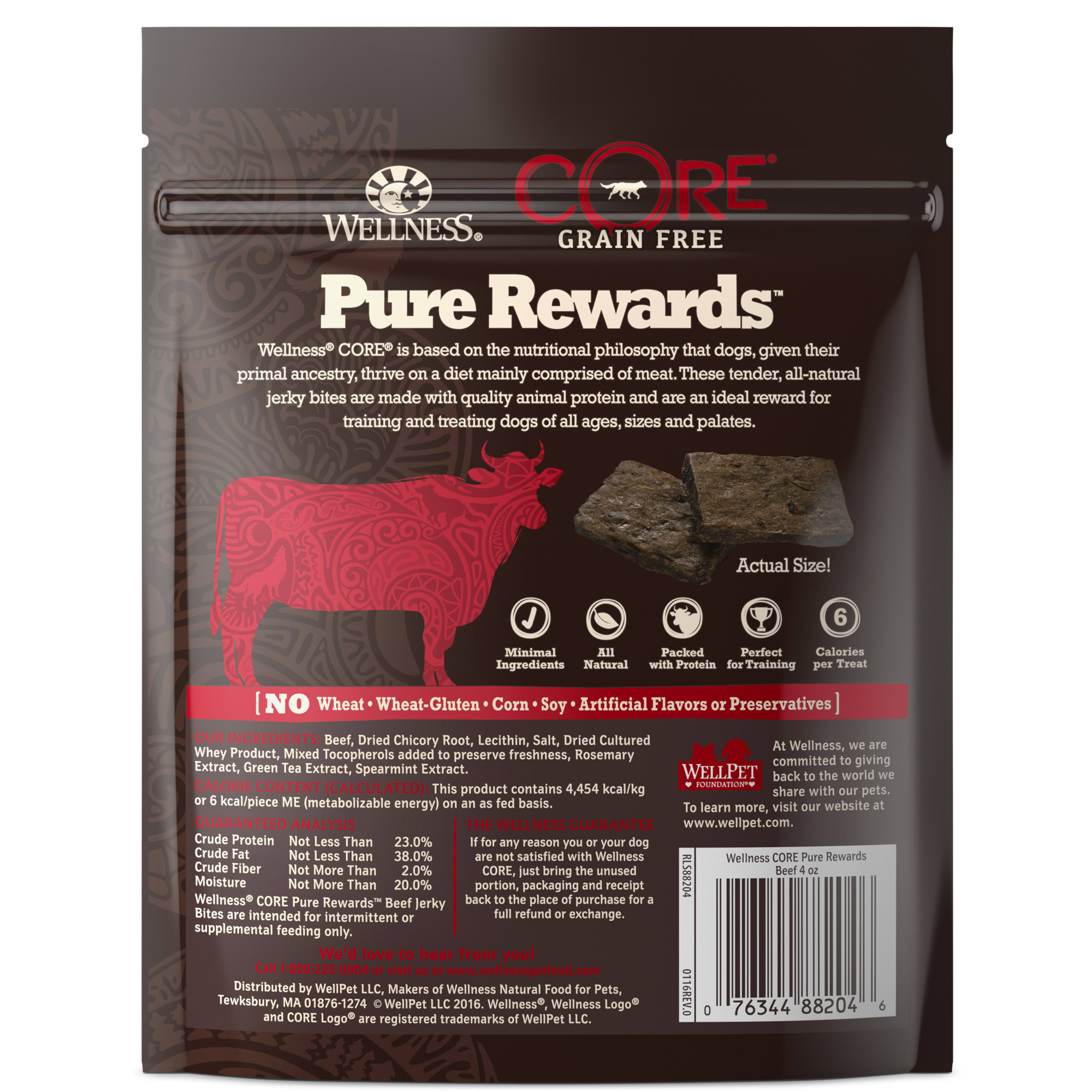 Wellness Natural Grain Free Pure Rewards Recipe Jerky Bites Dog Treats, 4 oz | Petco