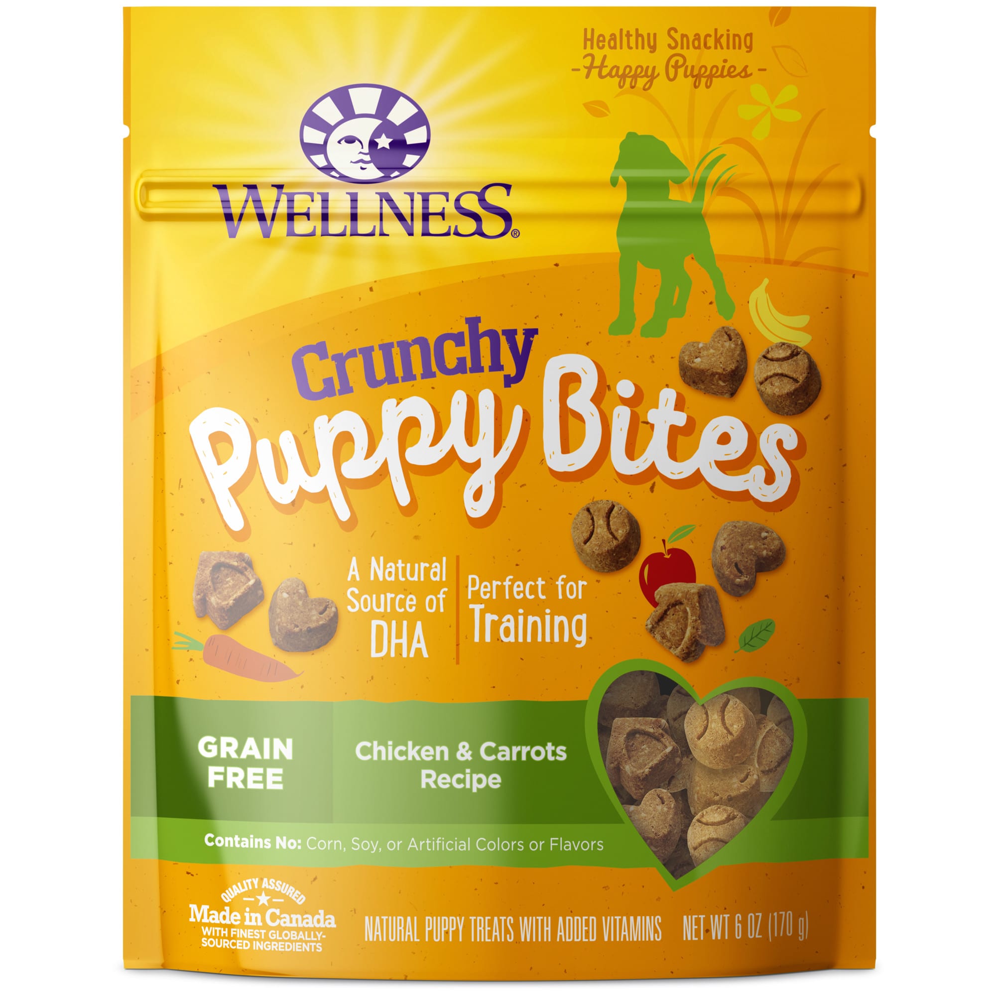 Wellness Complete Health Puppy Bites Natural Grain Free Chicken Carrots Recipe Crunchy Treats 6 oz