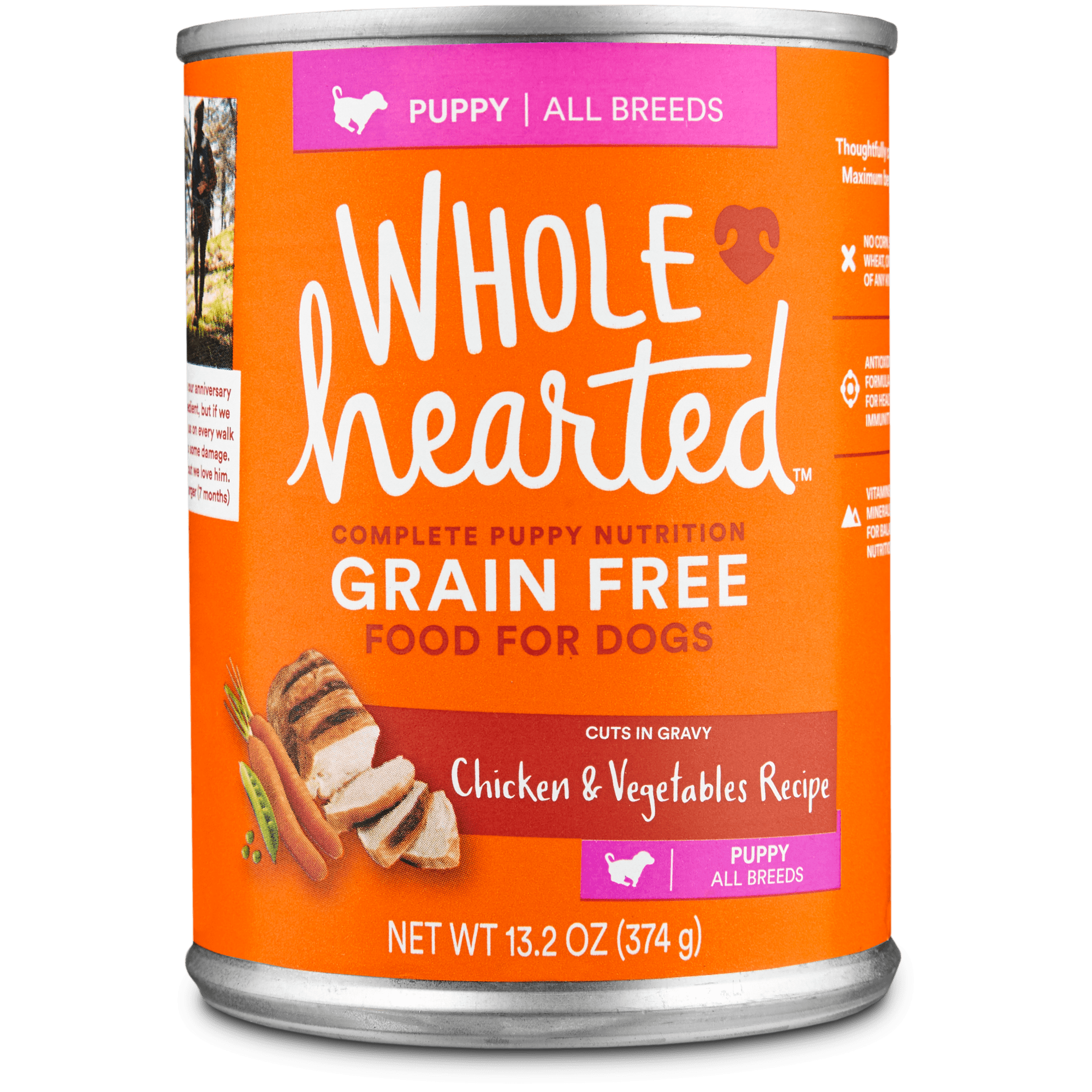 WholeHearted Grain Free Puppy Chicken and Vegetable Recipe Wet Dog Food 13.2 oz