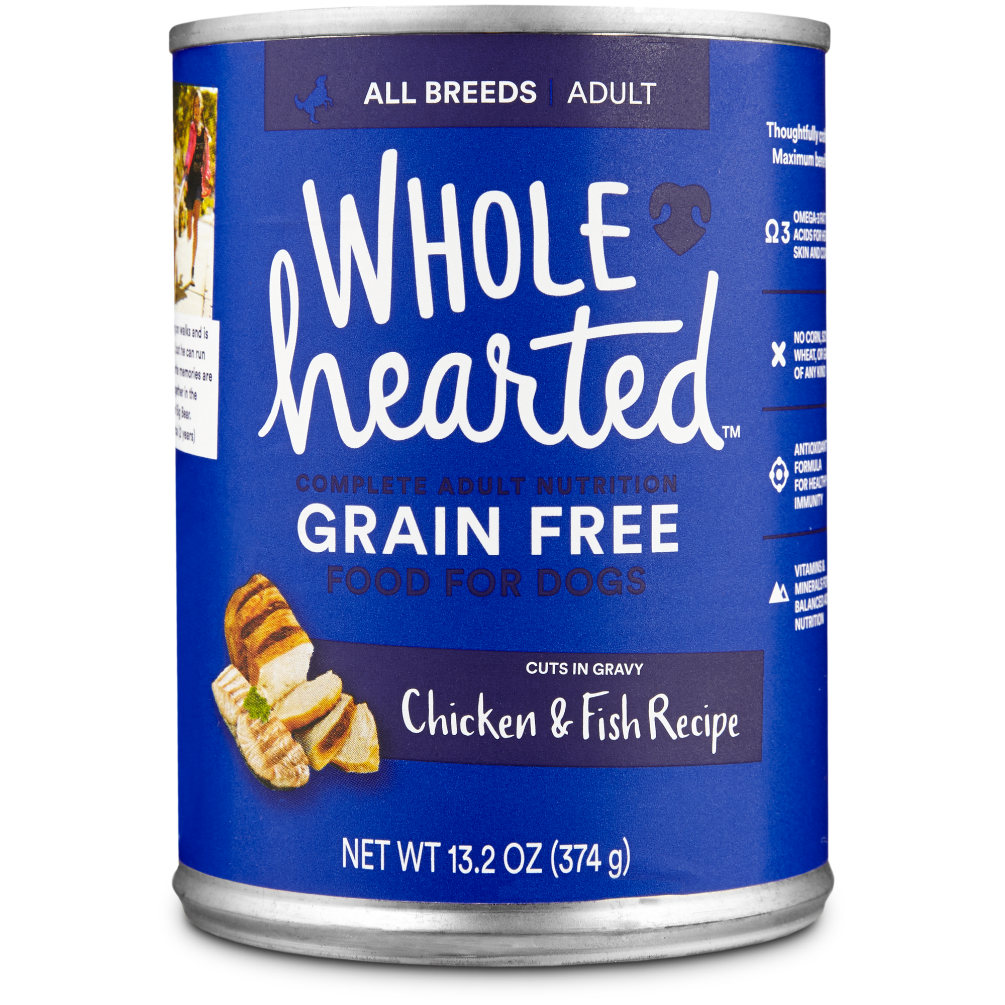 WholeHearted Grain Free Adult Chicken and Fish Recipe Wet Dog Food, 13.2 oz.