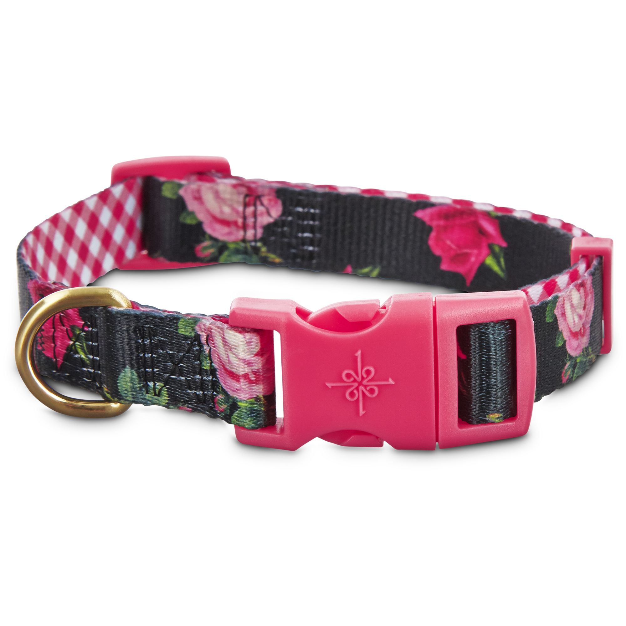 dog collar with roses