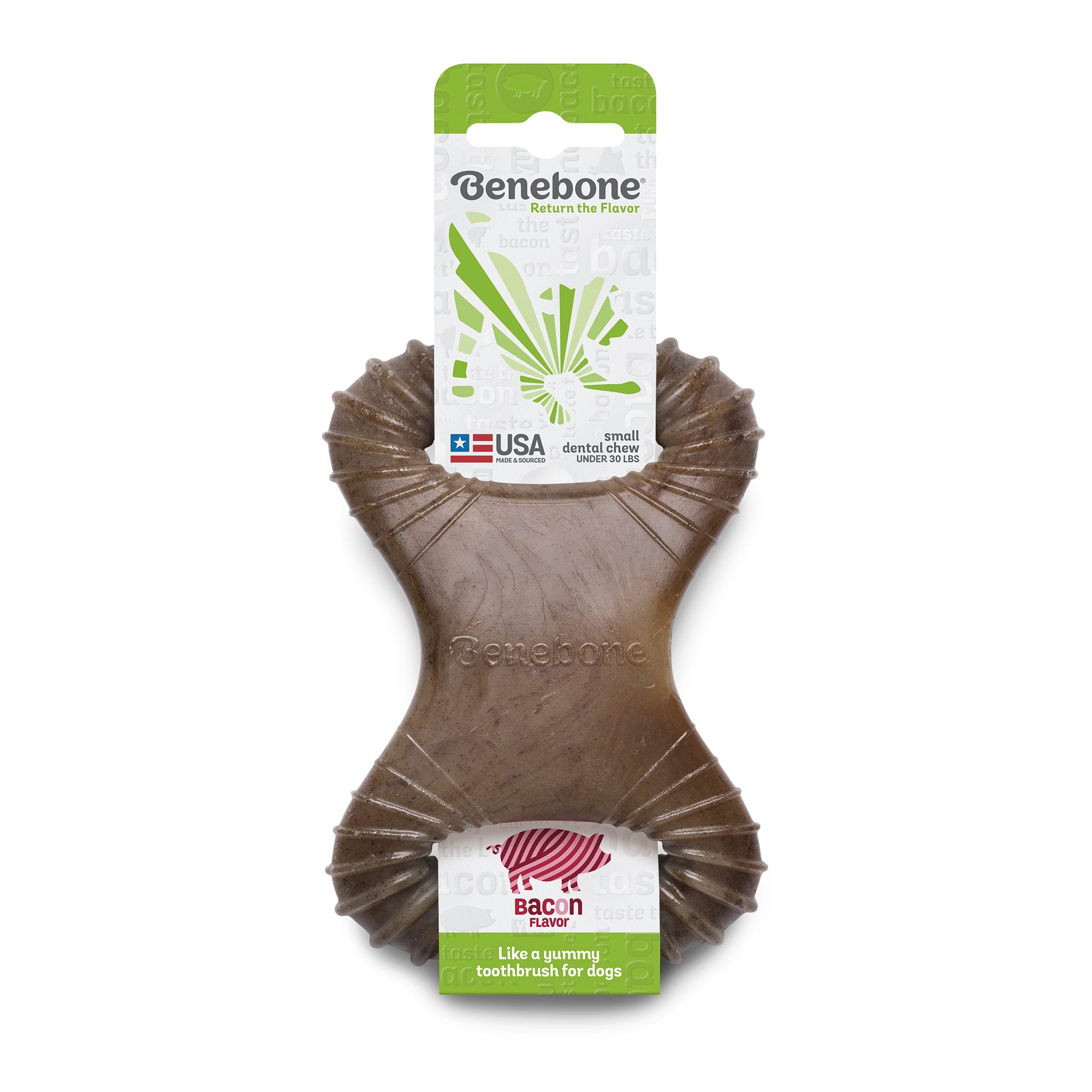 benebone bacon flavored wishbone chew toy
