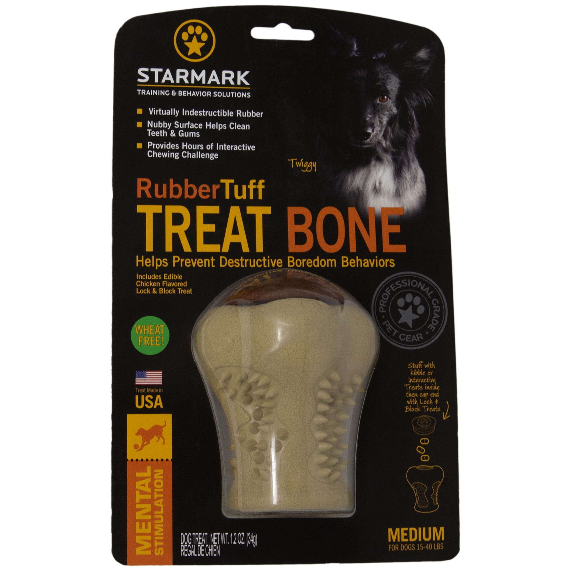 Starmark Rubber Tuff Bone, Small | Petco