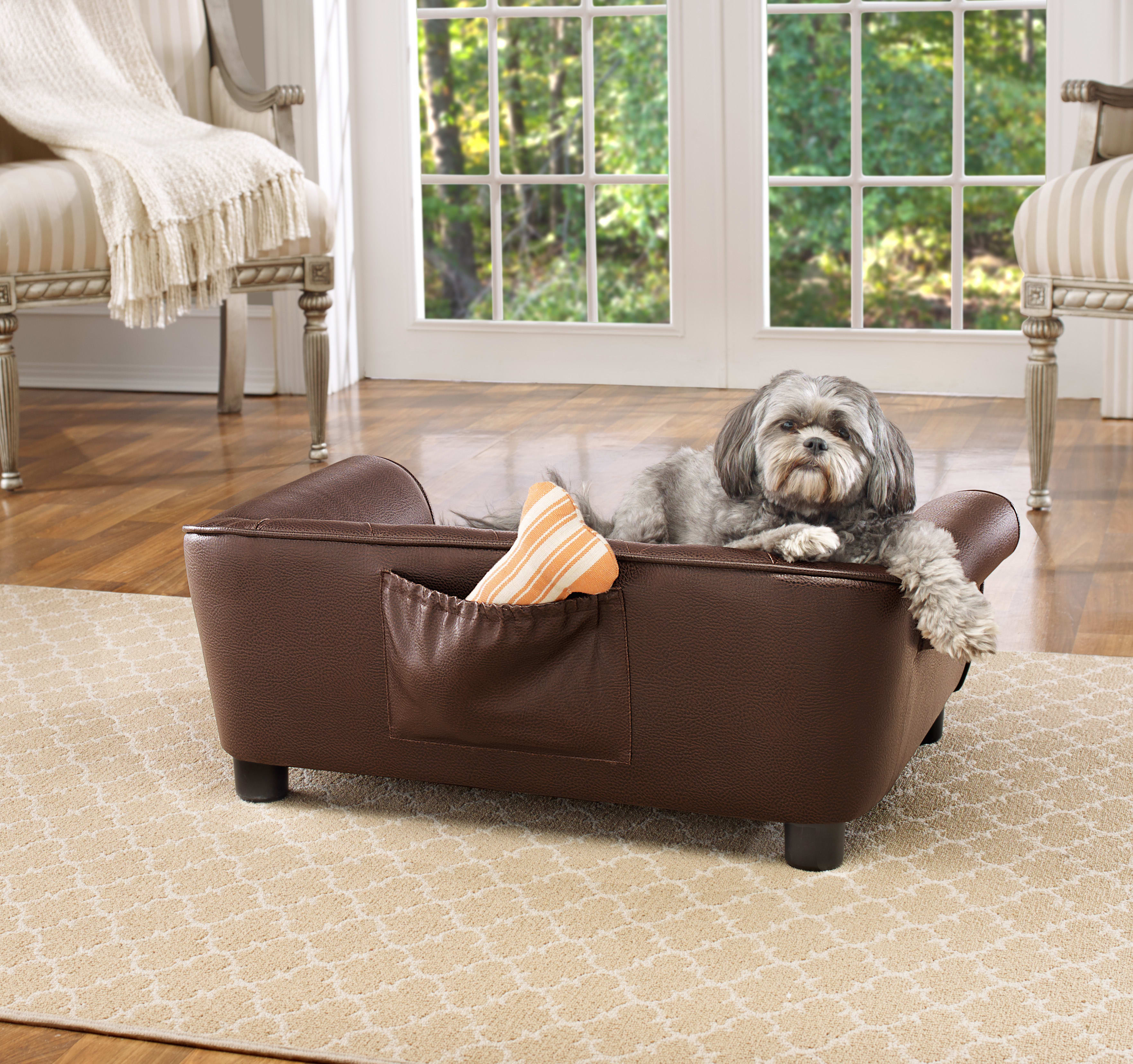 tufted dog couch